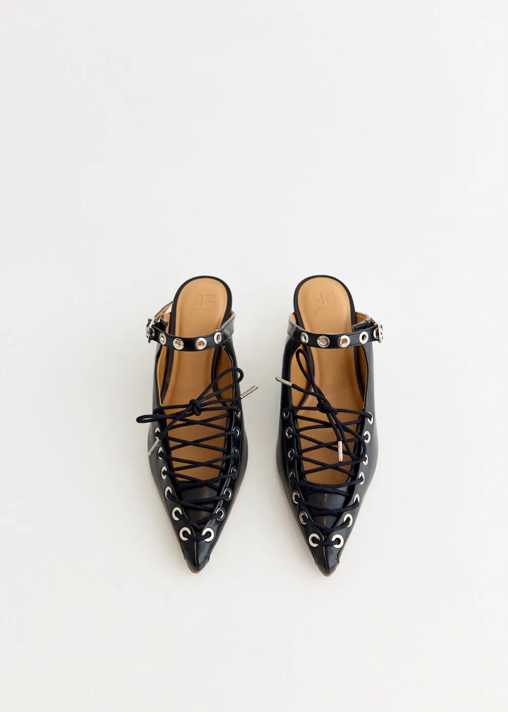 Pattern Play Anti Friction Oleatex Eyelets Lace Up Mules
