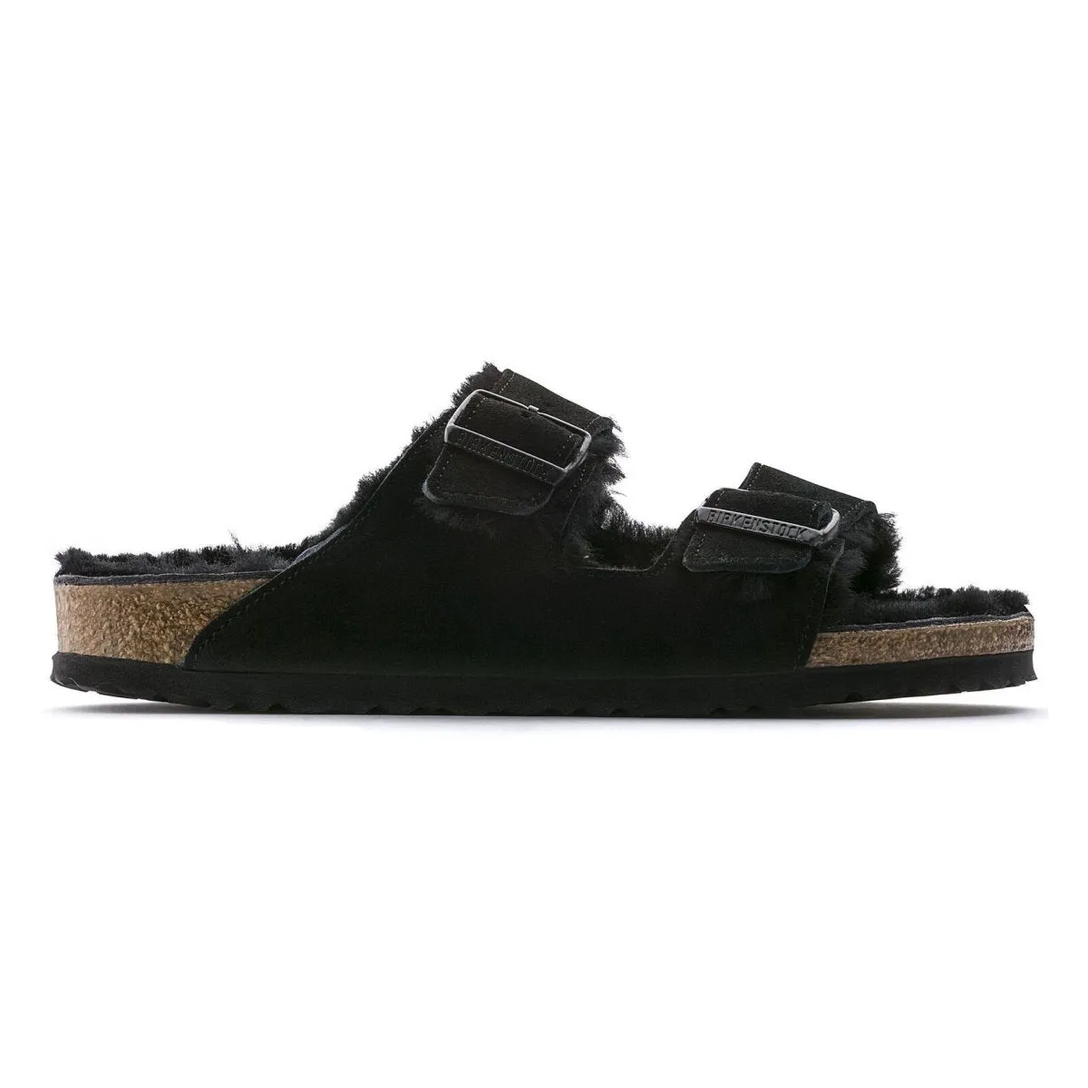 Birkenstock Men's Arizona Shearling Black Suede Blue Sky