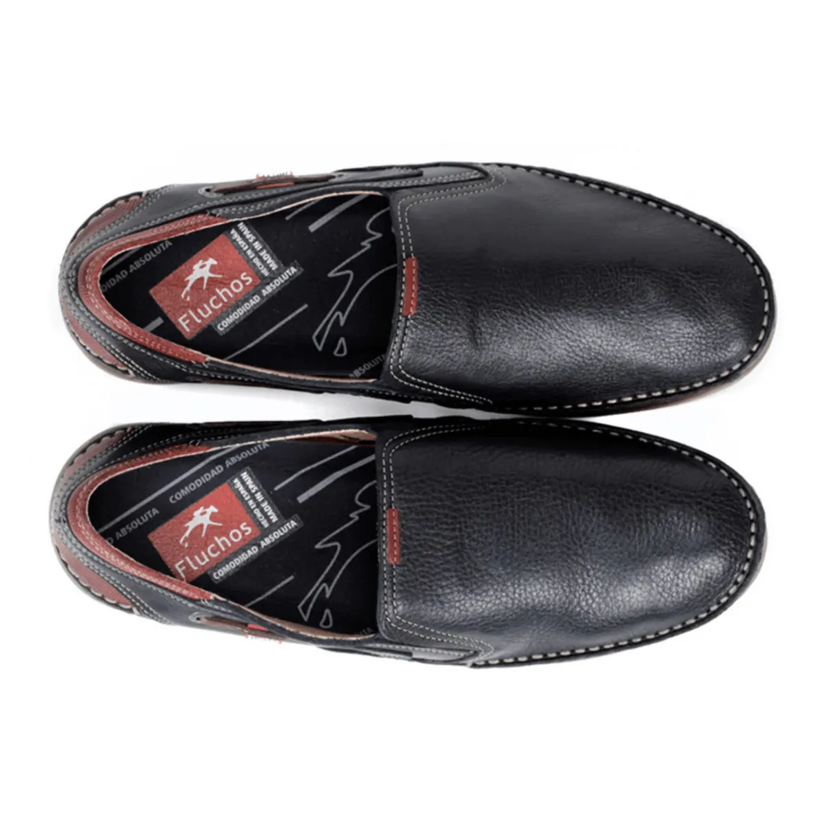Comfort Memory Foam Comfort Motion Fluchos Men's Mariner Dark Blue Leather