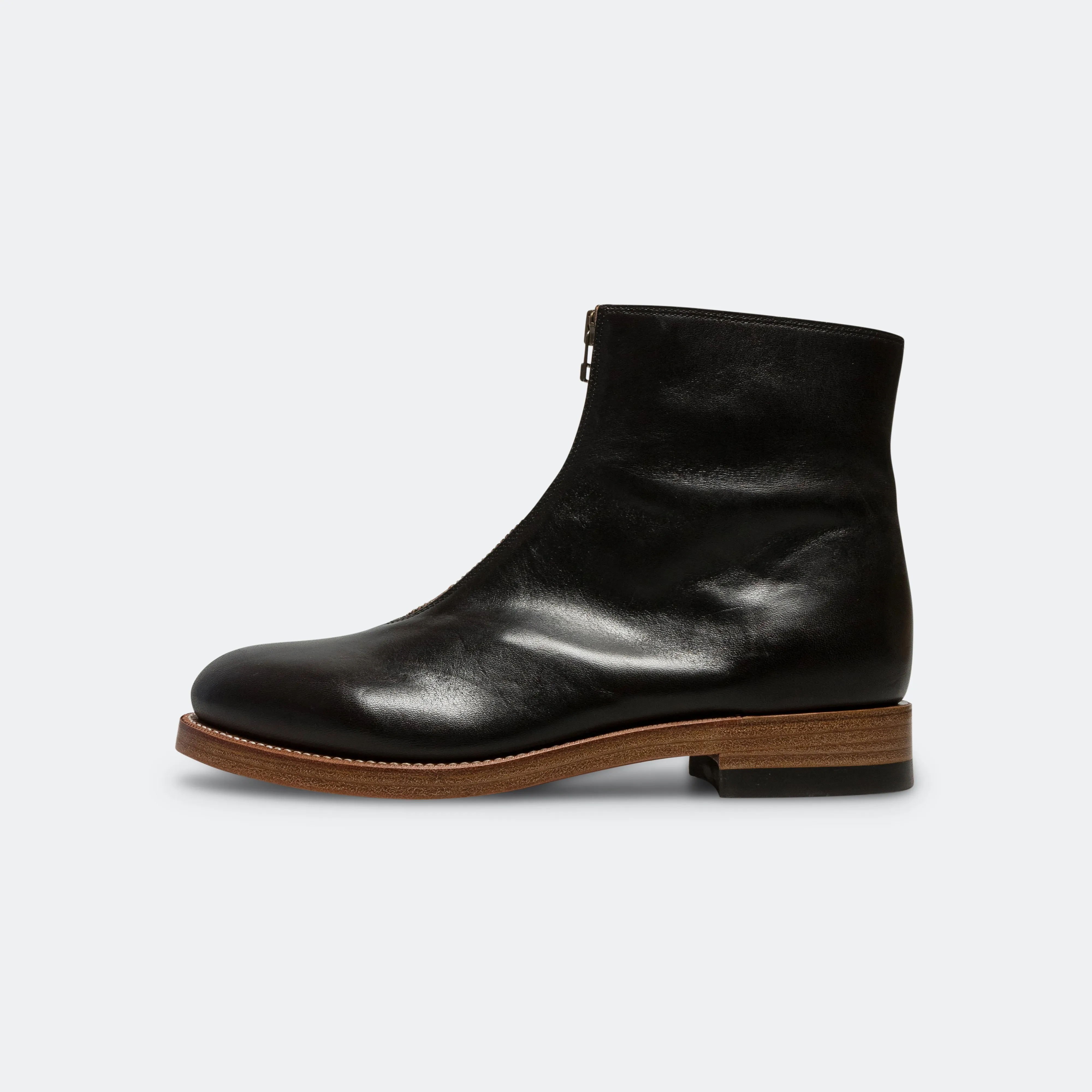 High-Quality Leather Slip Resistant Outsole Leather ZIP-UP FRISKO Boots - Black