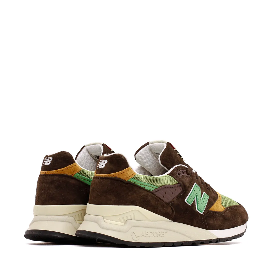 New Balance Unisex 998 Brown Made In USA U998BG running in a mud pot area shoes
