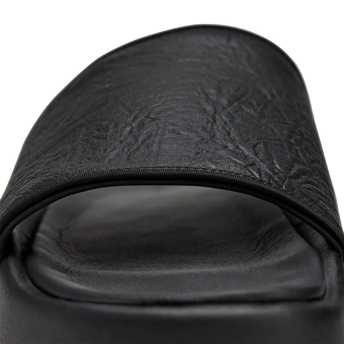 Leather Slides 'Black' Smooth Curve