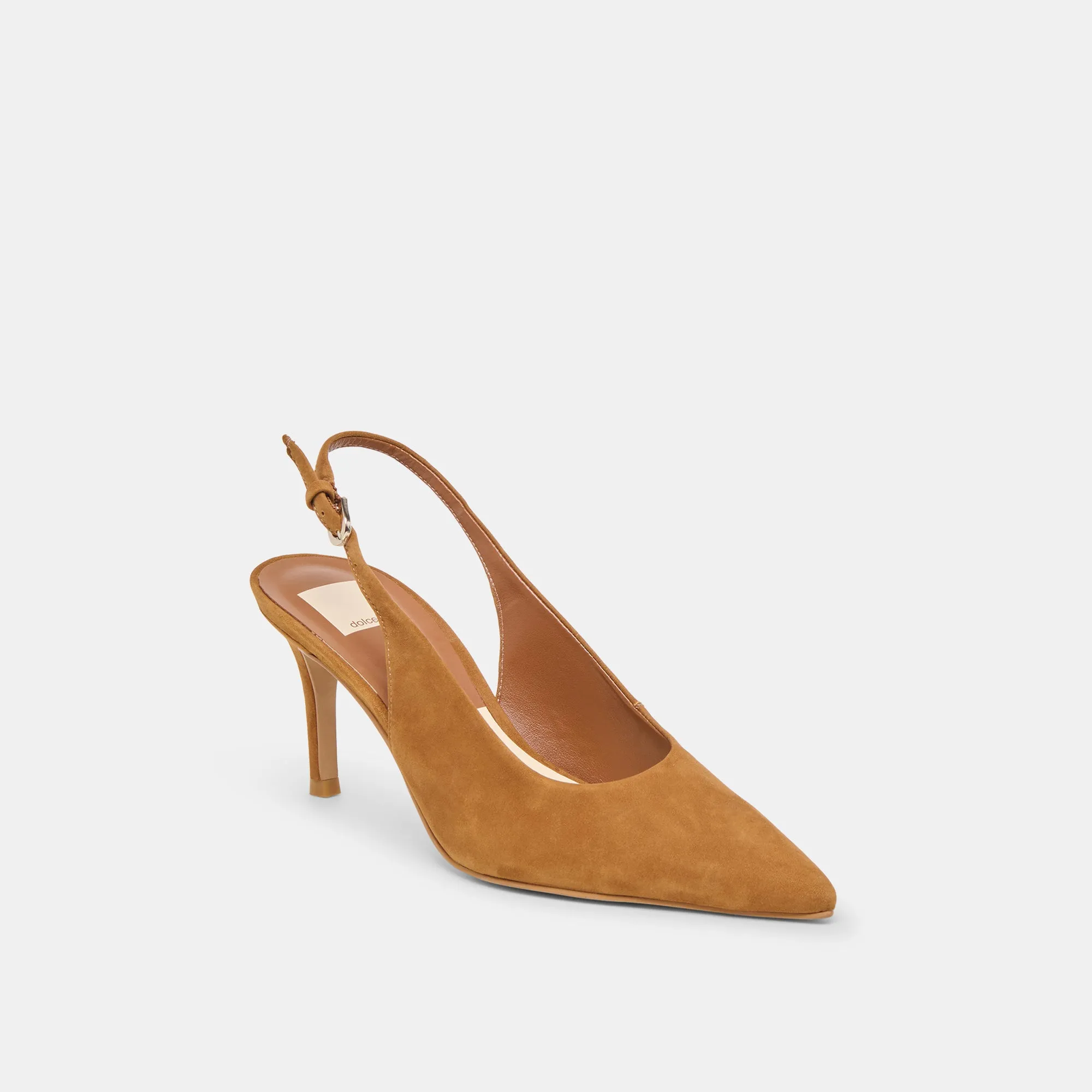 Cozy High Heel Boots Satin Pumps ELASI HEELS BROWN NUBUCK
