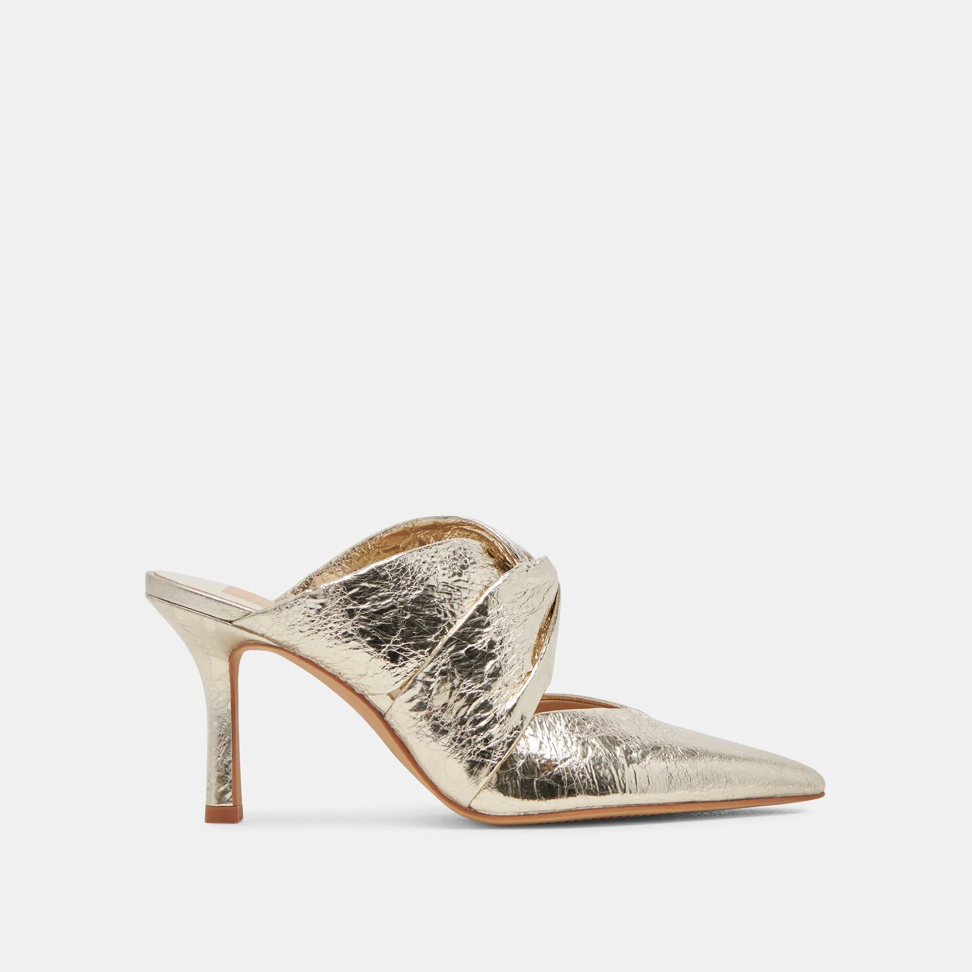 KELSY HEELS PLATINUM DISTRESSED LEATHER Anti Bacterial Sophisticated Heels