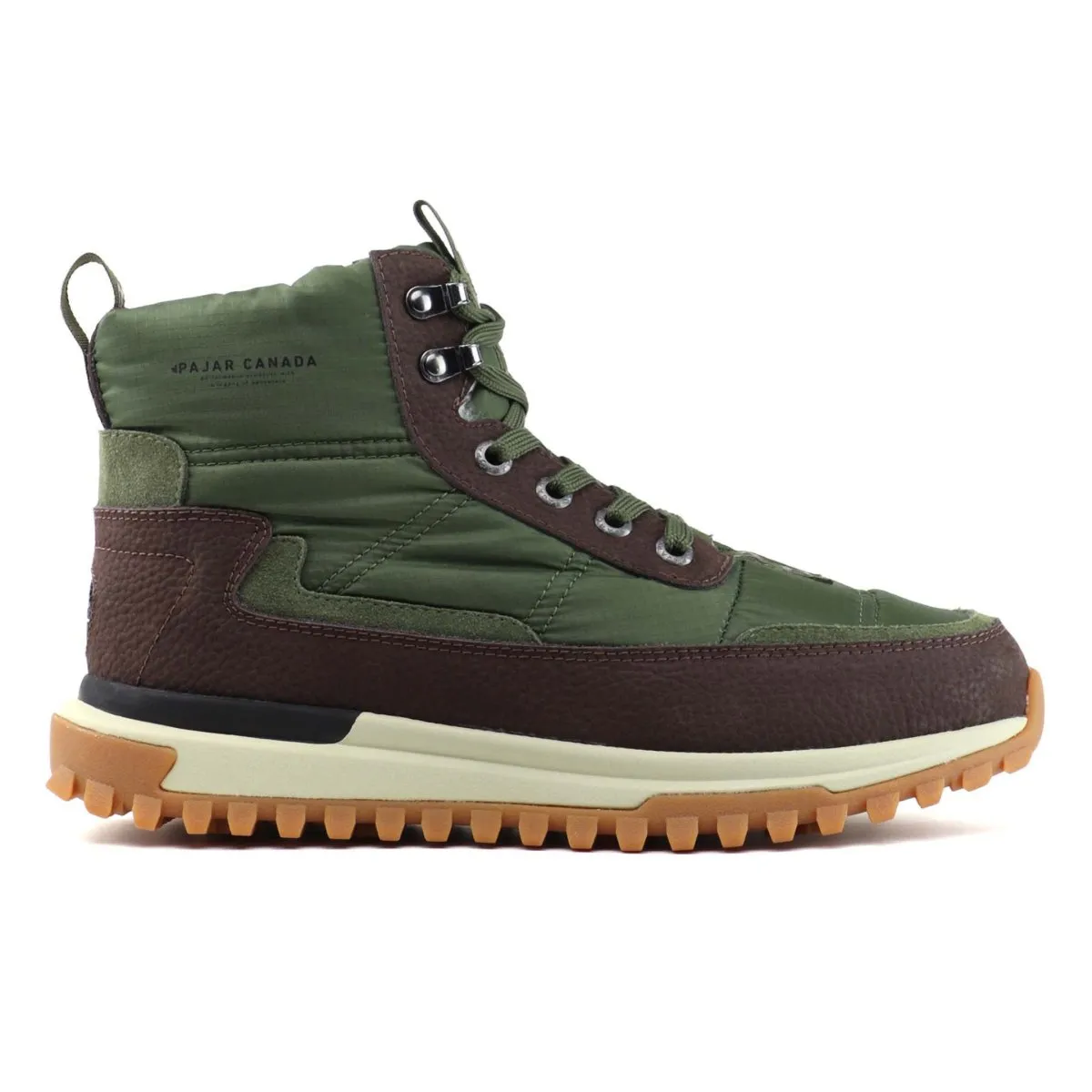 Pajar Men's Fero 2.0 Military Green/Brown Fabric Waterproof rubber Carefree Fit