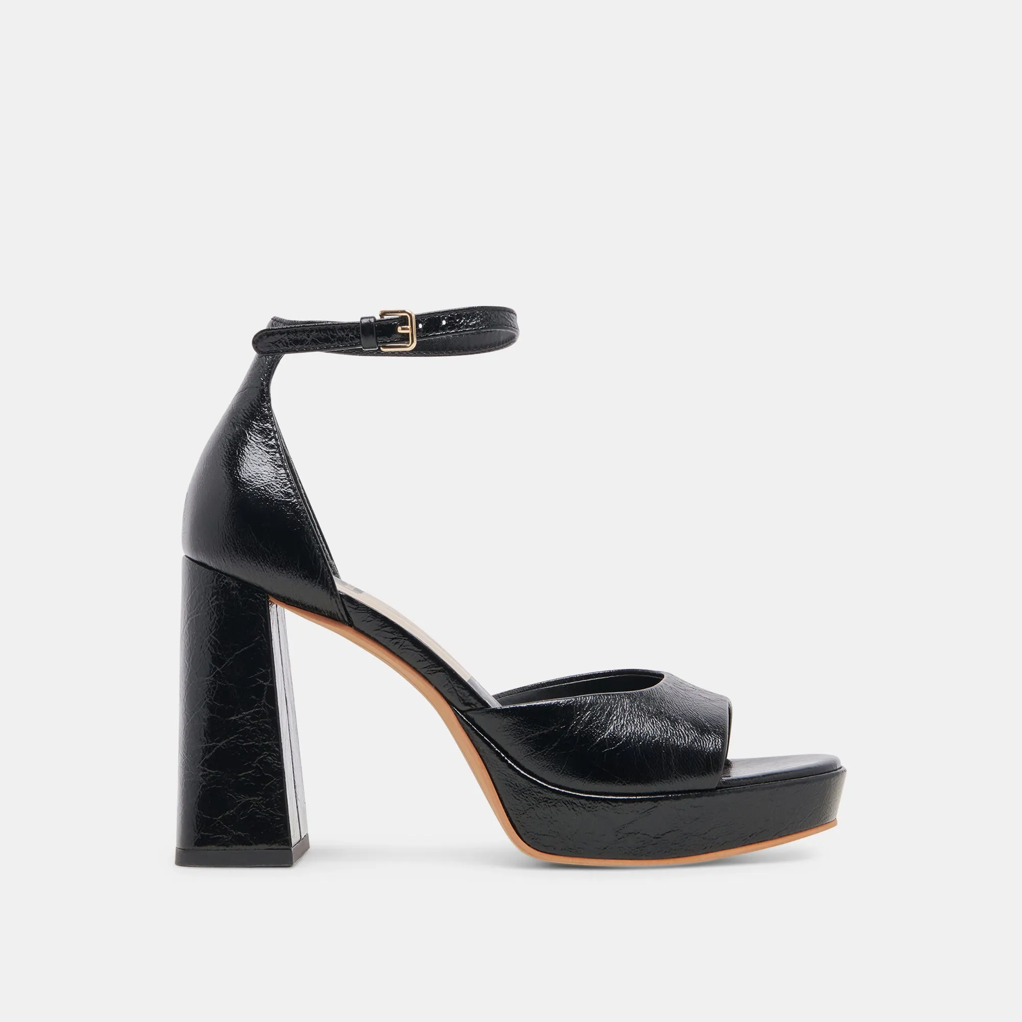 PANDRO HEELS MIDNIGHT CRINKLE PATENT Heel Booties