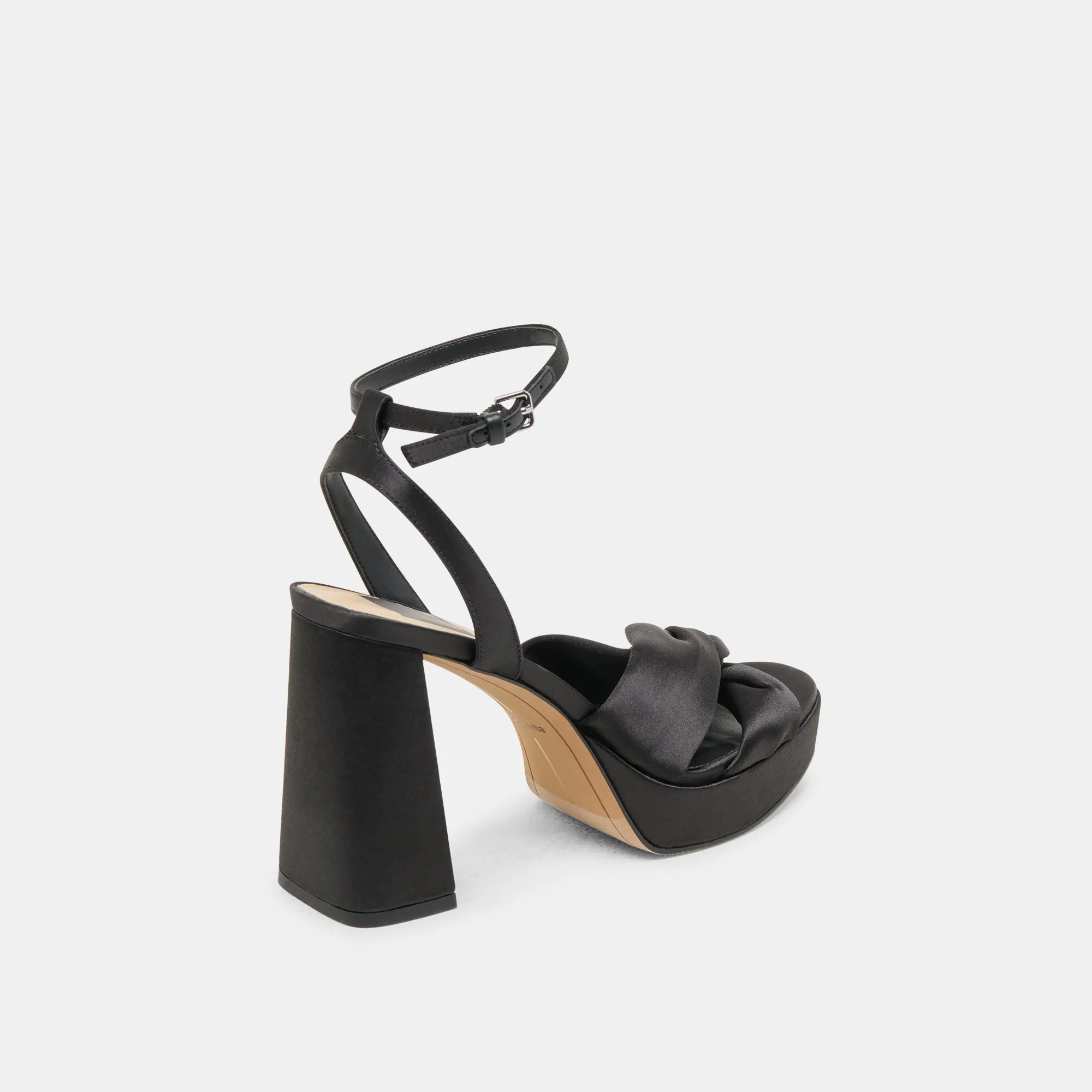 PARLO HEELS ONYX SATIN Slip-Resistant Heels