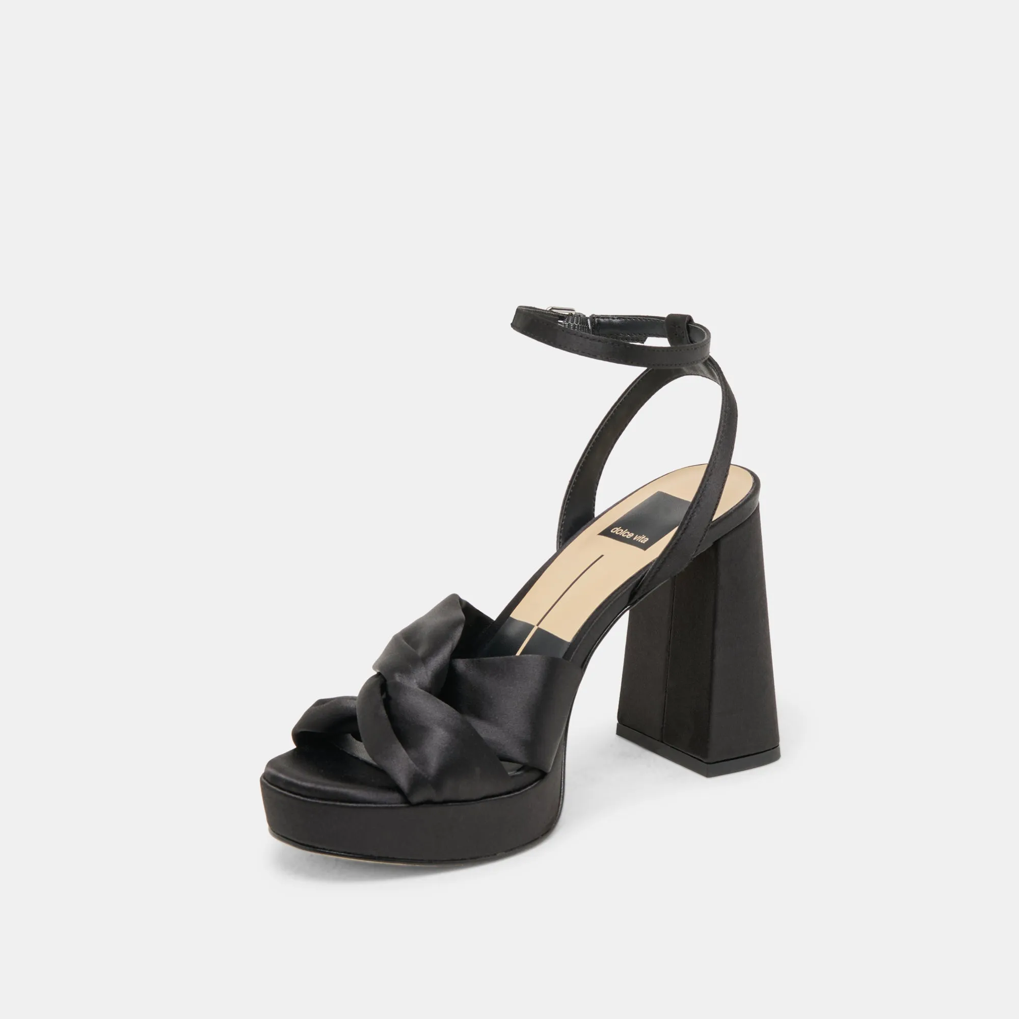 Chic Shoes Slip-On Heels PARLO HEELS ONYX SATIN