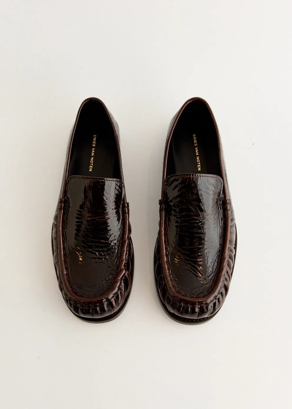 Velcro Strap Patent Leather Loafers