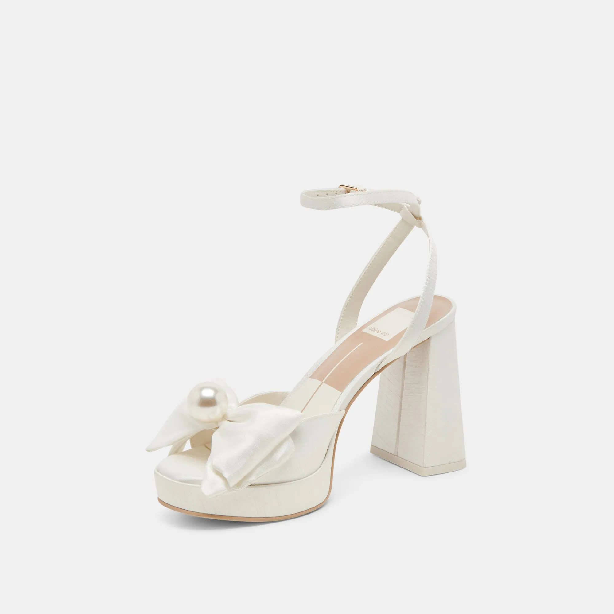 Slip-On Pumps PATTON WIDE HEELS IVORY SATIN