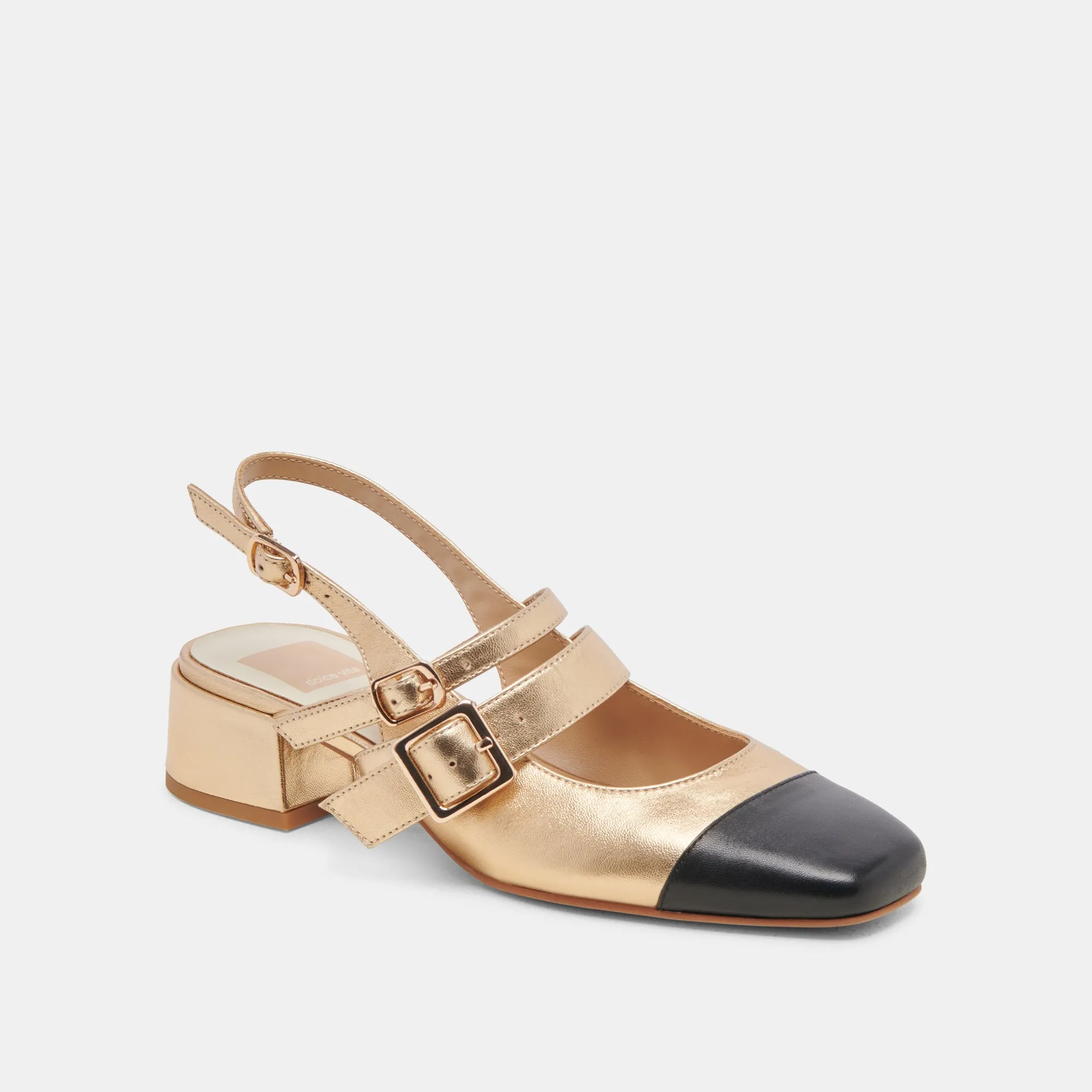 PATZY HEELS GOLD MULTI LEATHER foldable