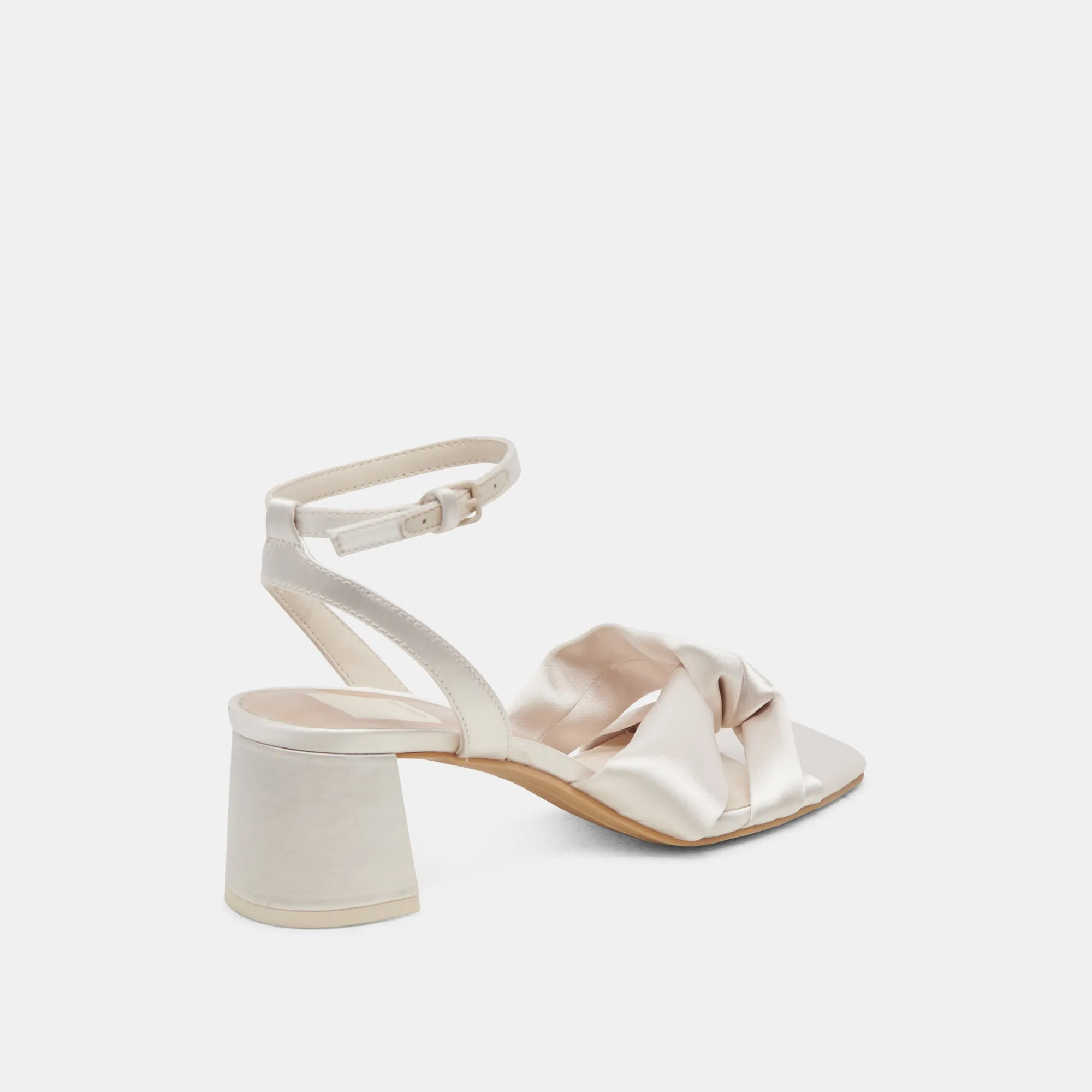 BRENNA HEELS IVORY SATIN Cozy Heels