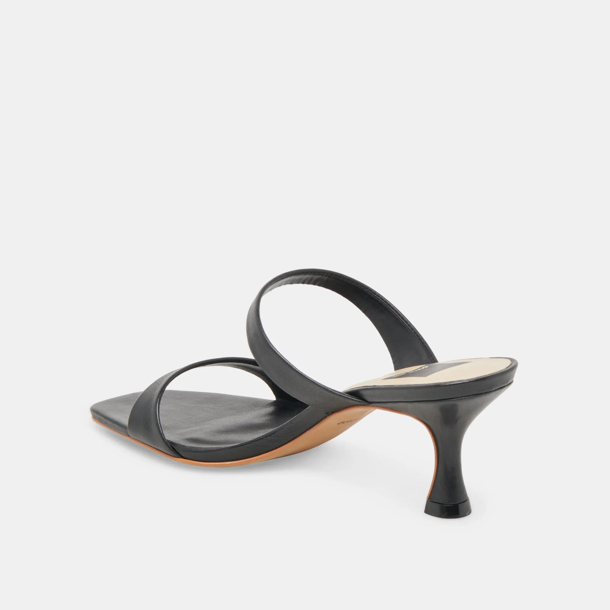 Sexy Red Heels GENORA WIDE HEELS BLACK LEATHER