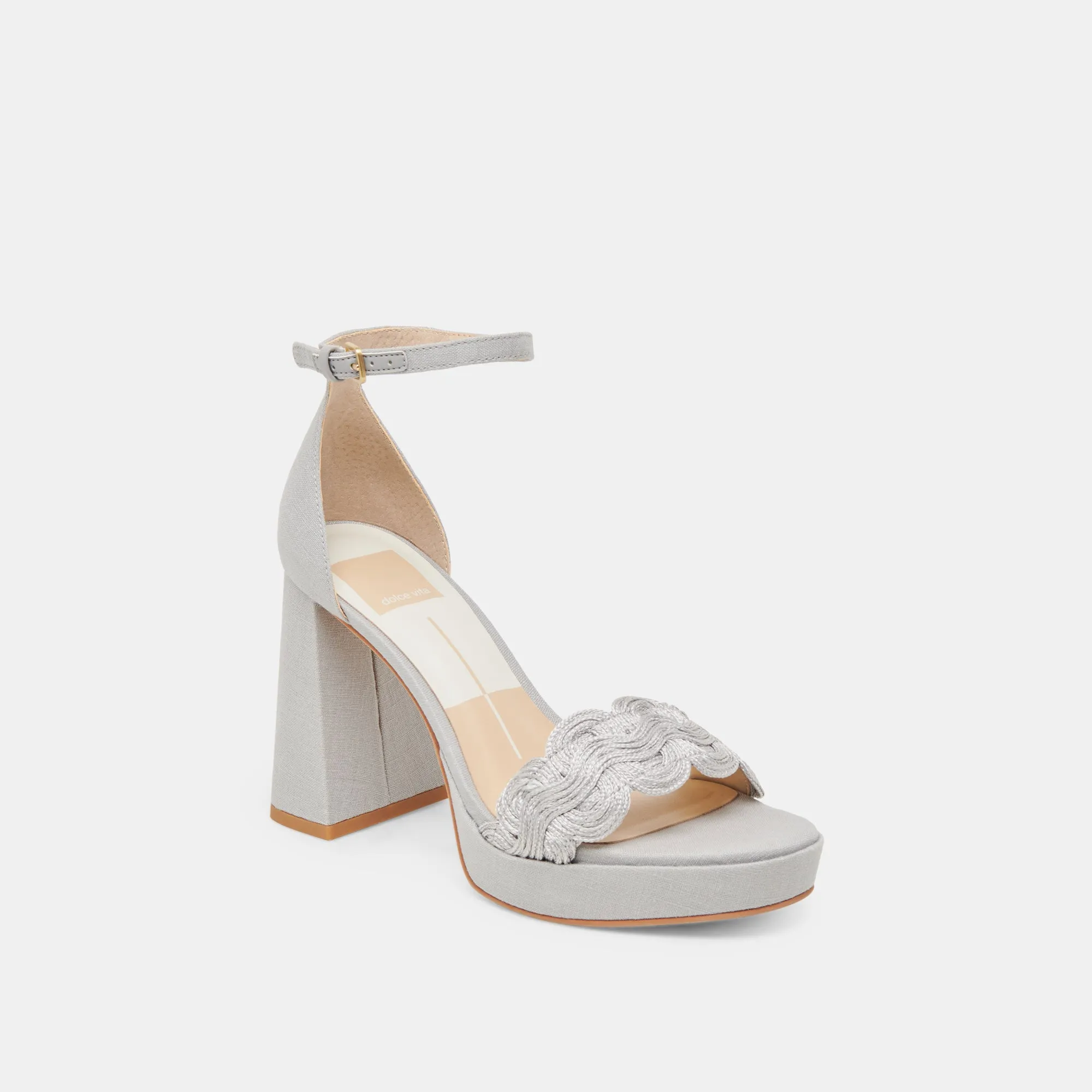 PELTIN HEELS GREY WOVEN RAFFIA Heeled Sandals