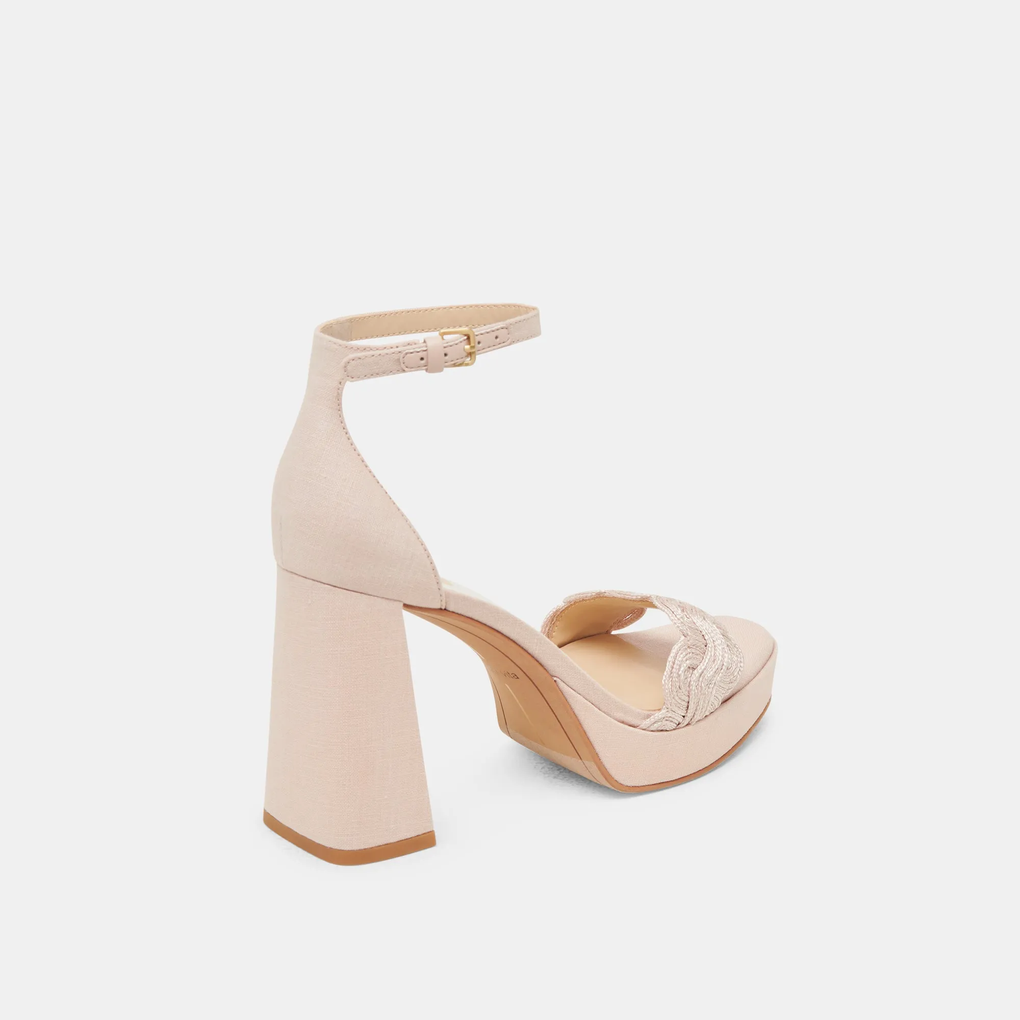 Ballet-Inspired Heels PELTIN HEELS LIGHT PINK WOVEN RAFFIA