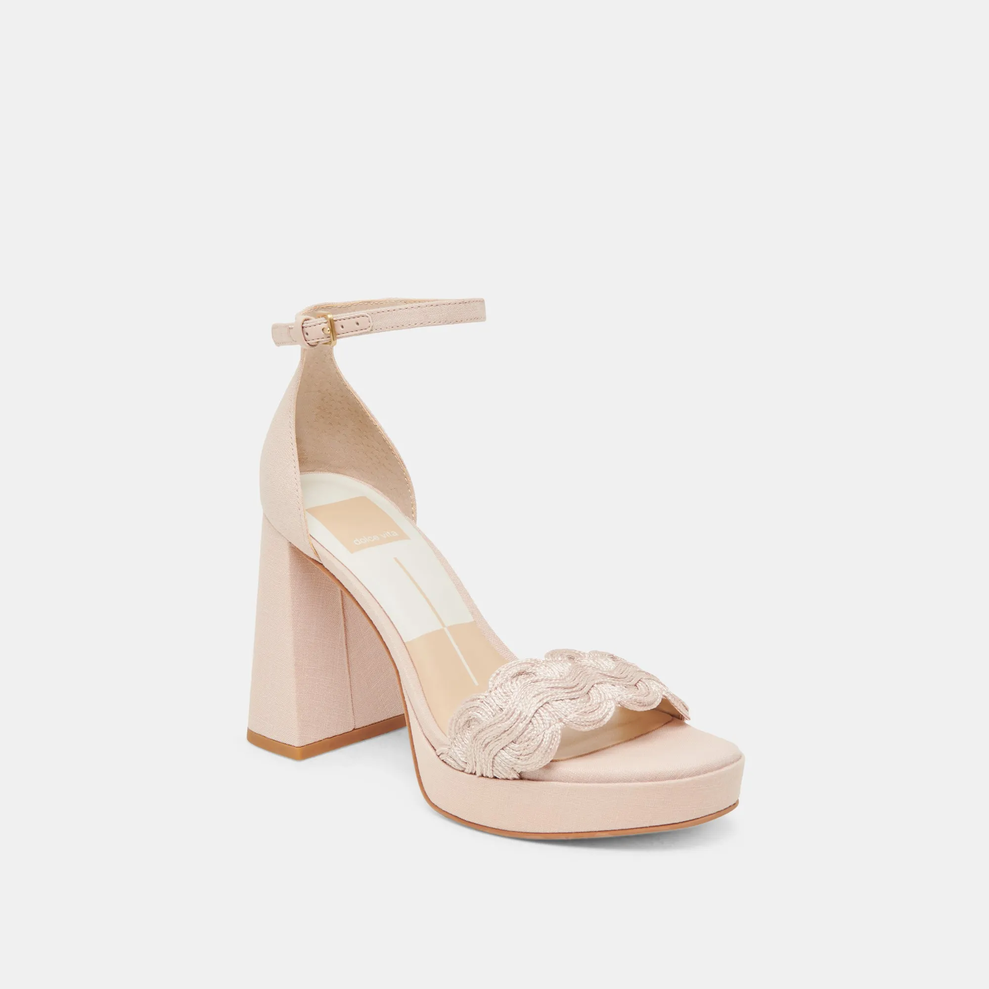 PELTIN HEELS LIGHT PINK WOVEN RAFFIA Easy to Wear