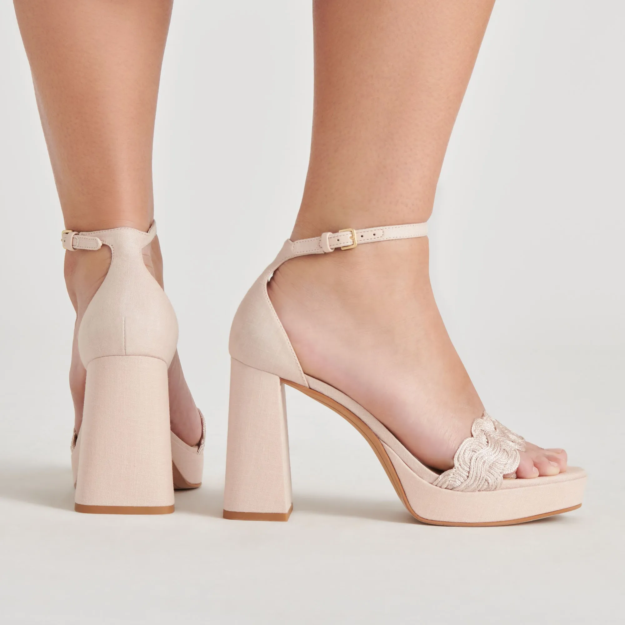 Luxury boots Pointed Toe Pumps PELTIN HEELS LIGHT PINK WOVEN RAFFIA