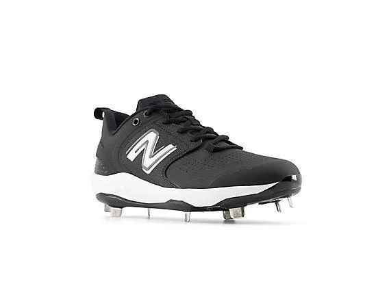 New Balance Men's Fresh Foam X 3000 V6 Metal Baseball Cleats - Black with White - L3000BK6 Hiking Enthusiast