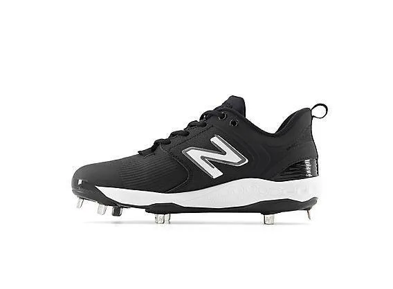 Shear Warm New Balance Men's Fresh Foam X 3000 V6 Metal Baseball Cleats - Black with White - L3000BK6