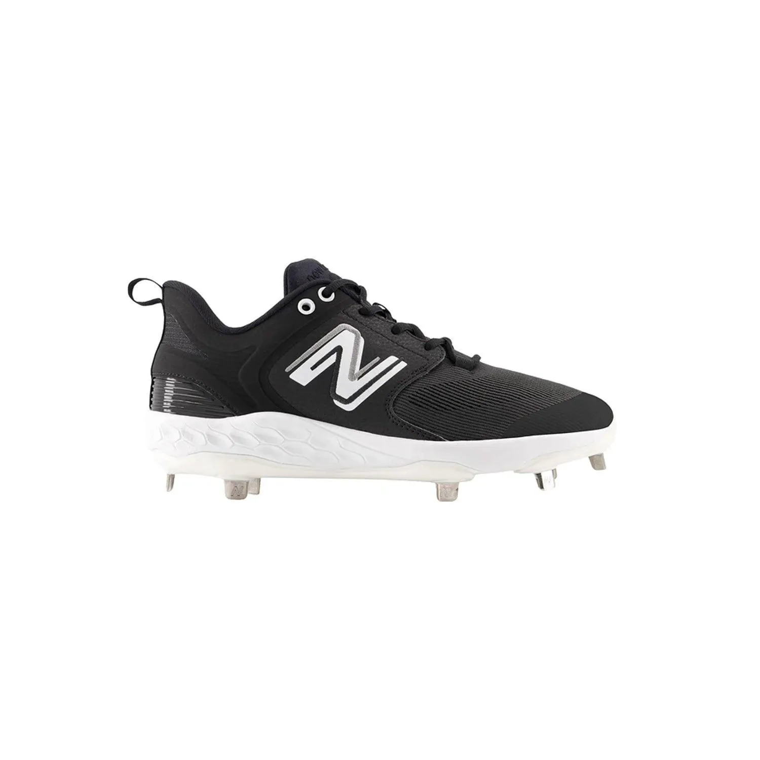 New Balance Men's Fresh Foam X 3000 V6 Metal Baseball Cleats - Black with White - L3000BK6 Work Terrain