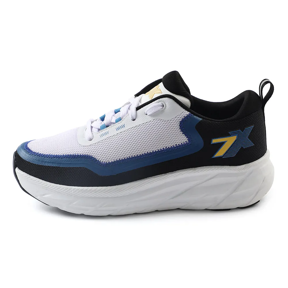 Leap7x White Sports Lacing Running Shoes For Men ROBUST-3E By Liberty Headbands Portable Option
