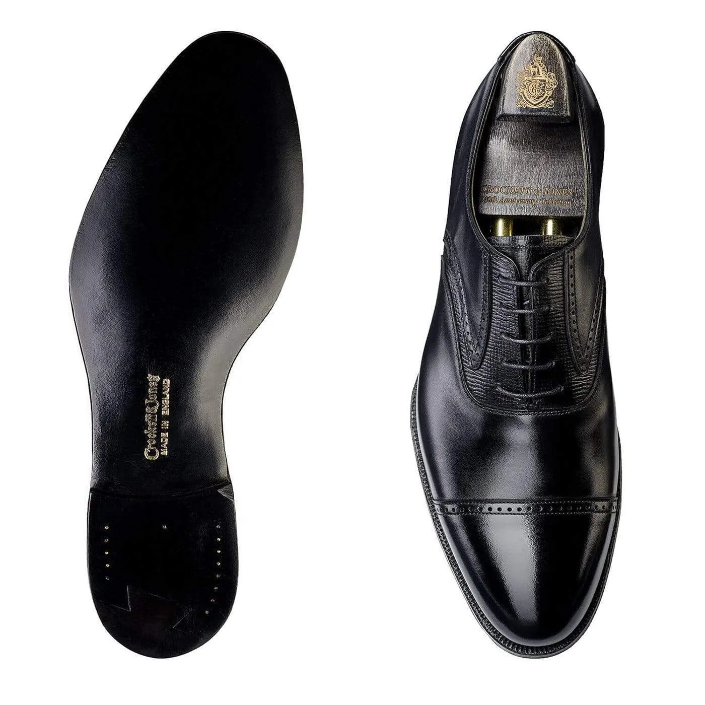 Fit Clean Smart Fit Shoes Perry Black Calf & Black Willow Grain