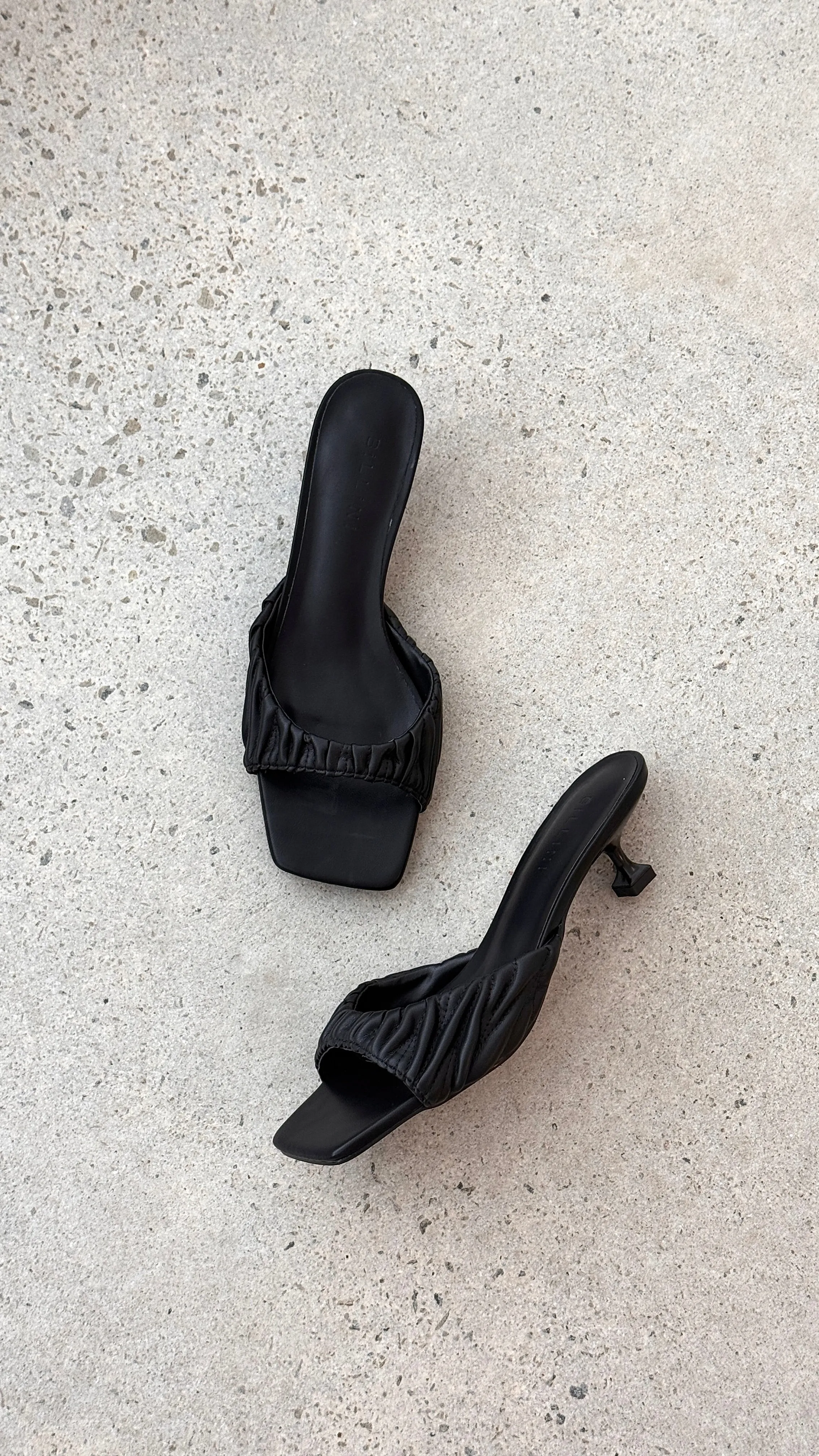 Pilar Heel - Black Open Toe Shoes Summer Fun