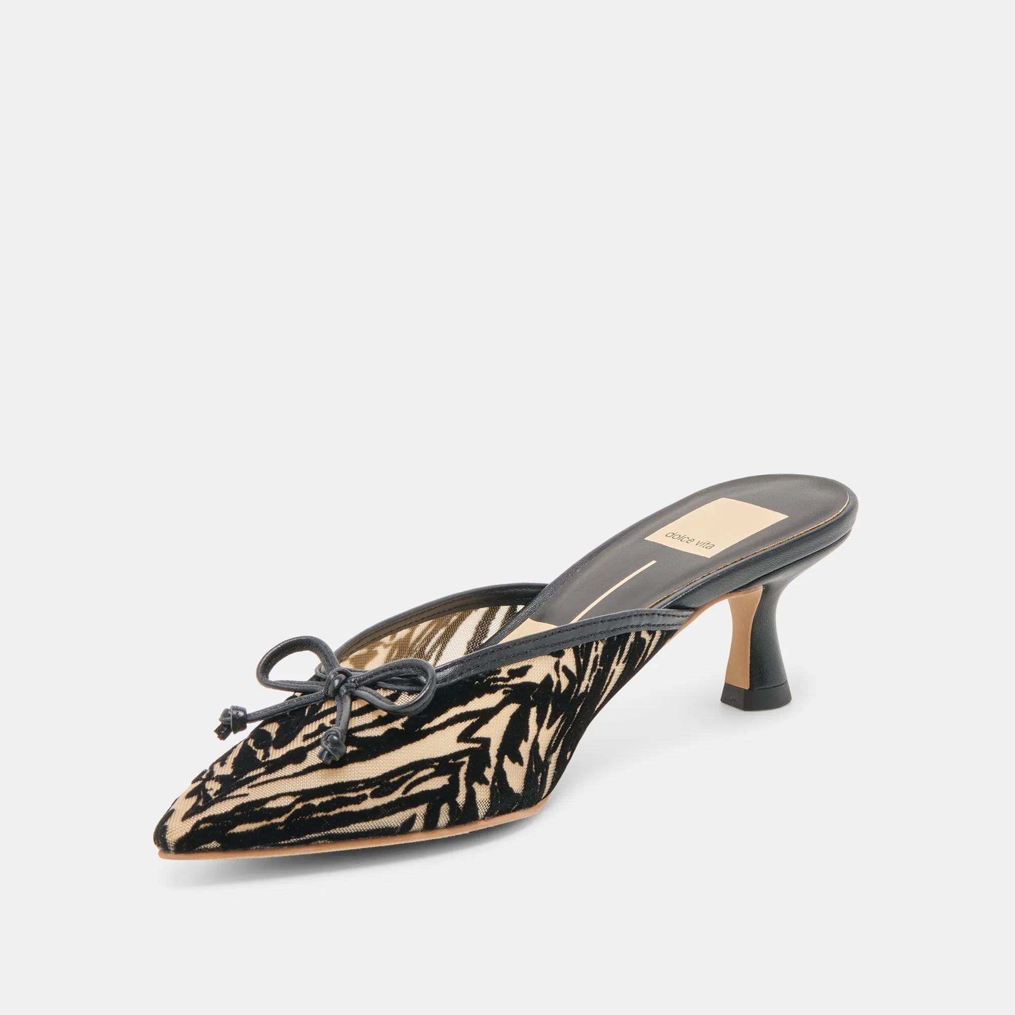 Bridal Heel Sandals CLEO HEELS ZEBRA VELVET MESH