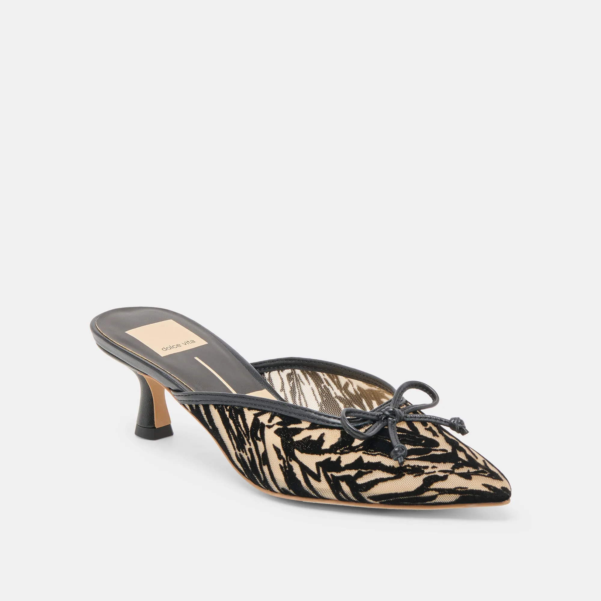 CLEO HEELS ZEBRA VELVET MESH Sophisticated
