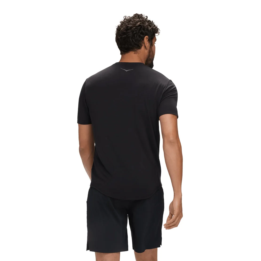 Hoka One One Men Essential Tee Black 1141757-BLK Breathable Slim Fit Fast Paced