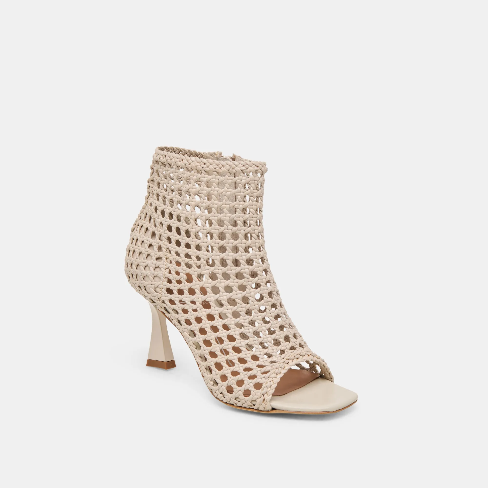 QUIN HEELS BONE WOVEN LEATHER Medium Heel Dressy High Heels