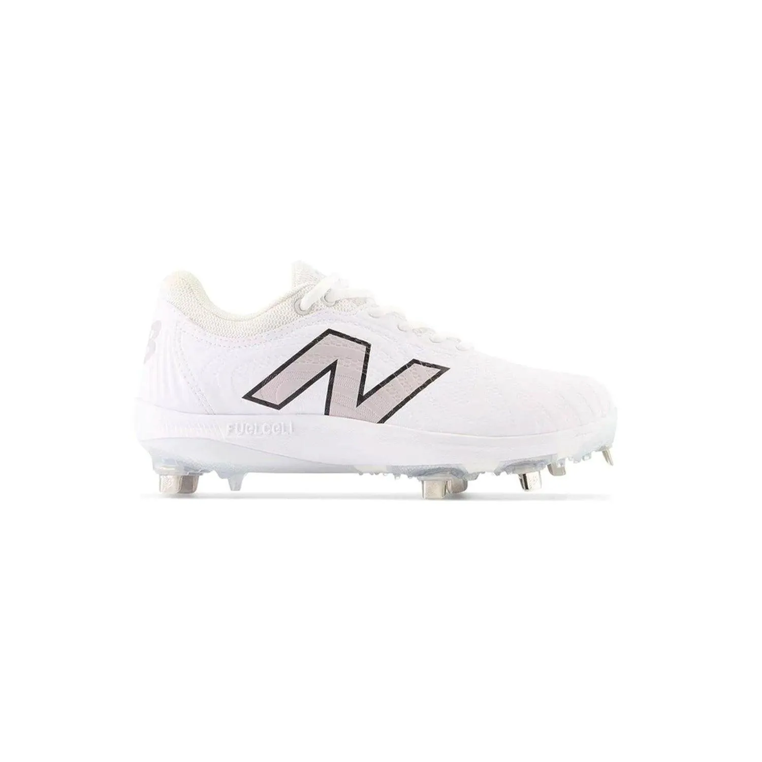 Low Heel Minimalist Appeal New Balance Women's FuelCell FUSE v4 Metal Fastpitch Softball Cleats - Optic White / Raincloud - SMFUSEW4