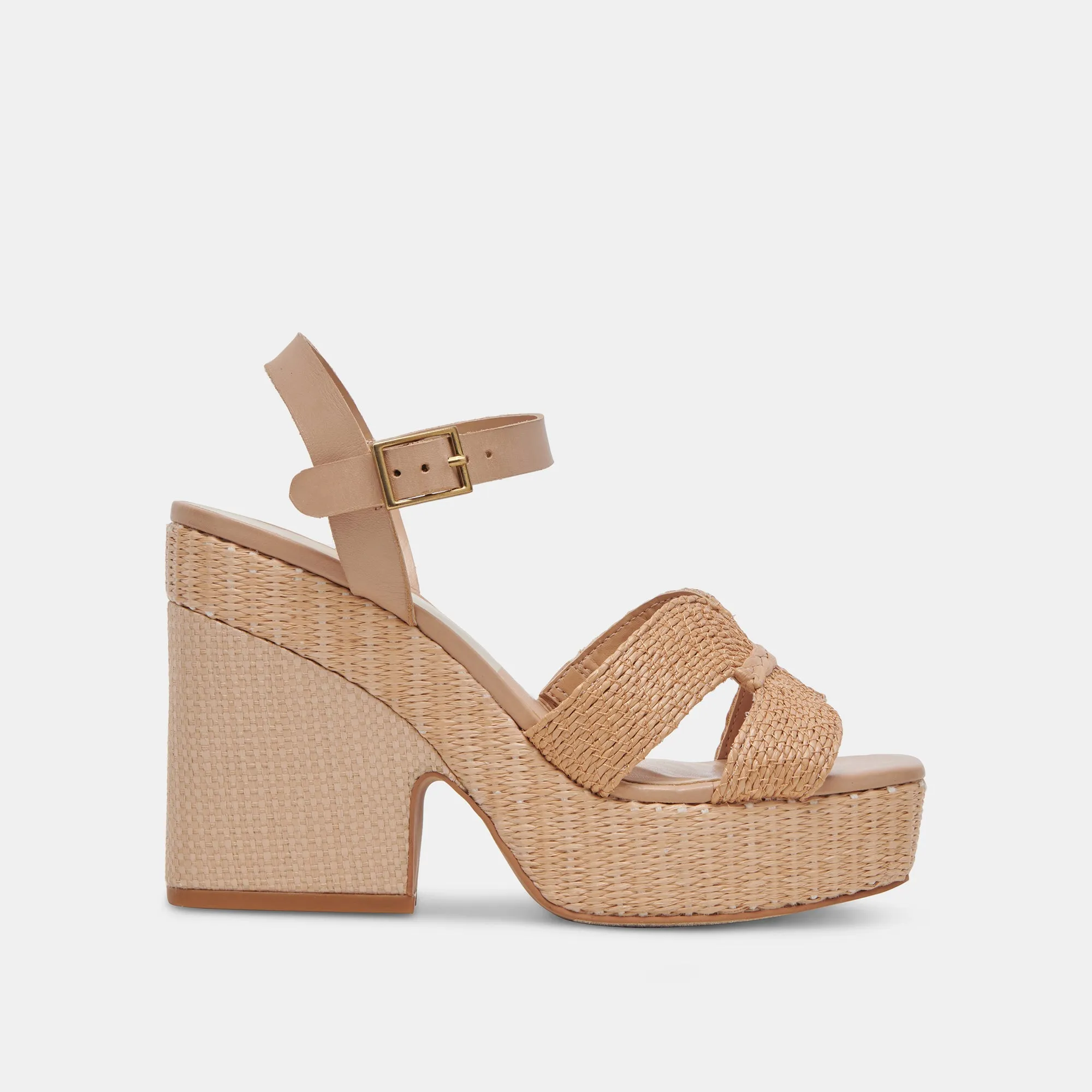 CALE HEELS LT NATURAL RAFFIA Heeled Sandals
