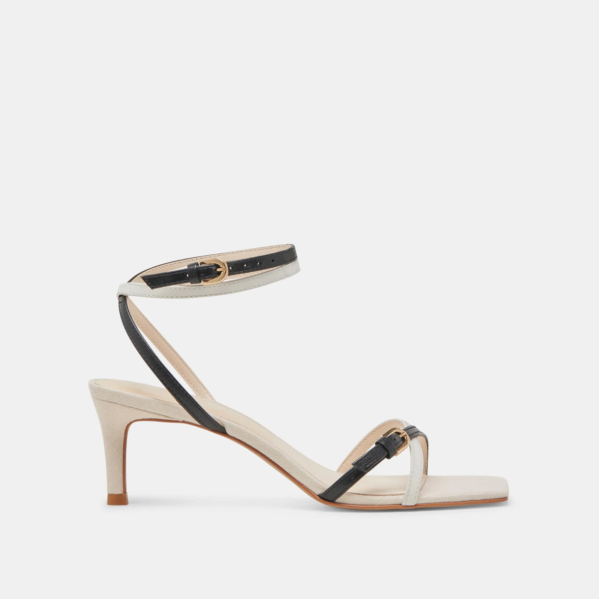 Dressy Heels Autumn footwear BAMBY HEELS WHITE BLACK LEATHER