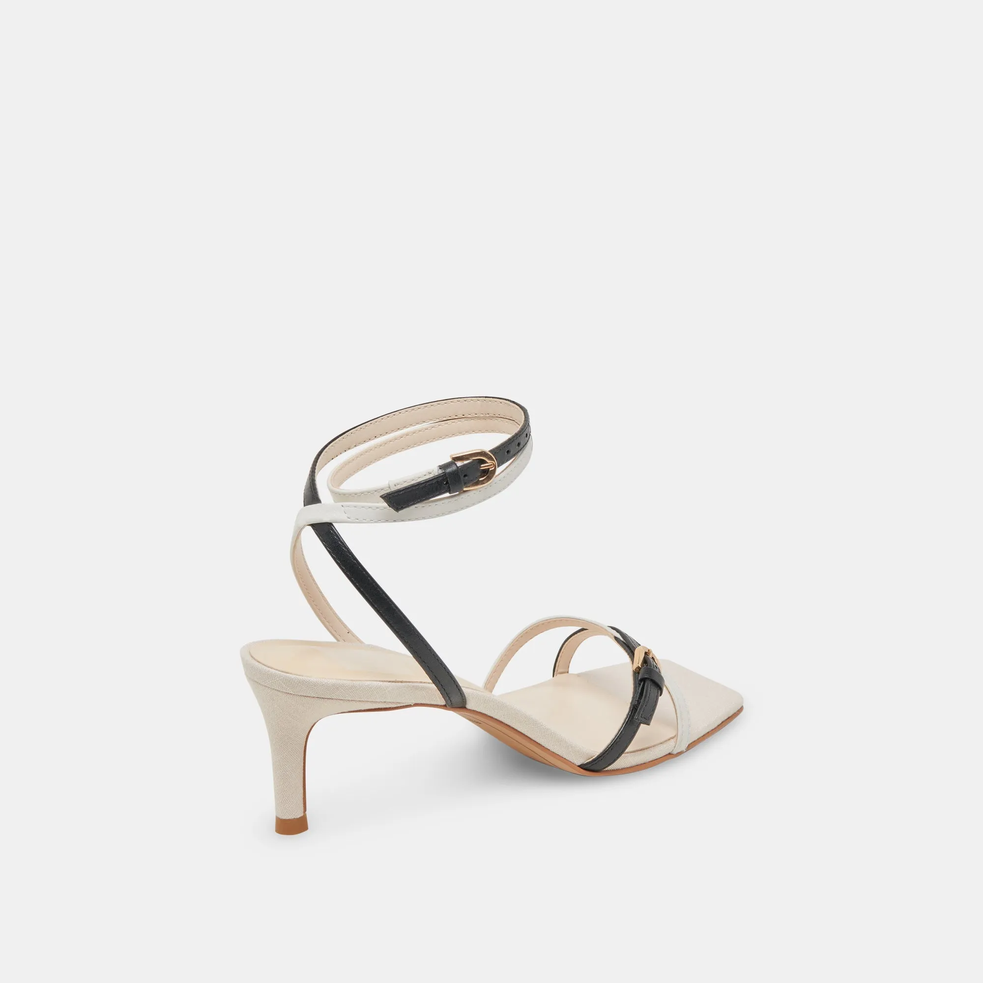 BAMBY HEELS WHITE BLACK LEATHER Sexy Red Heels Smart Sandals