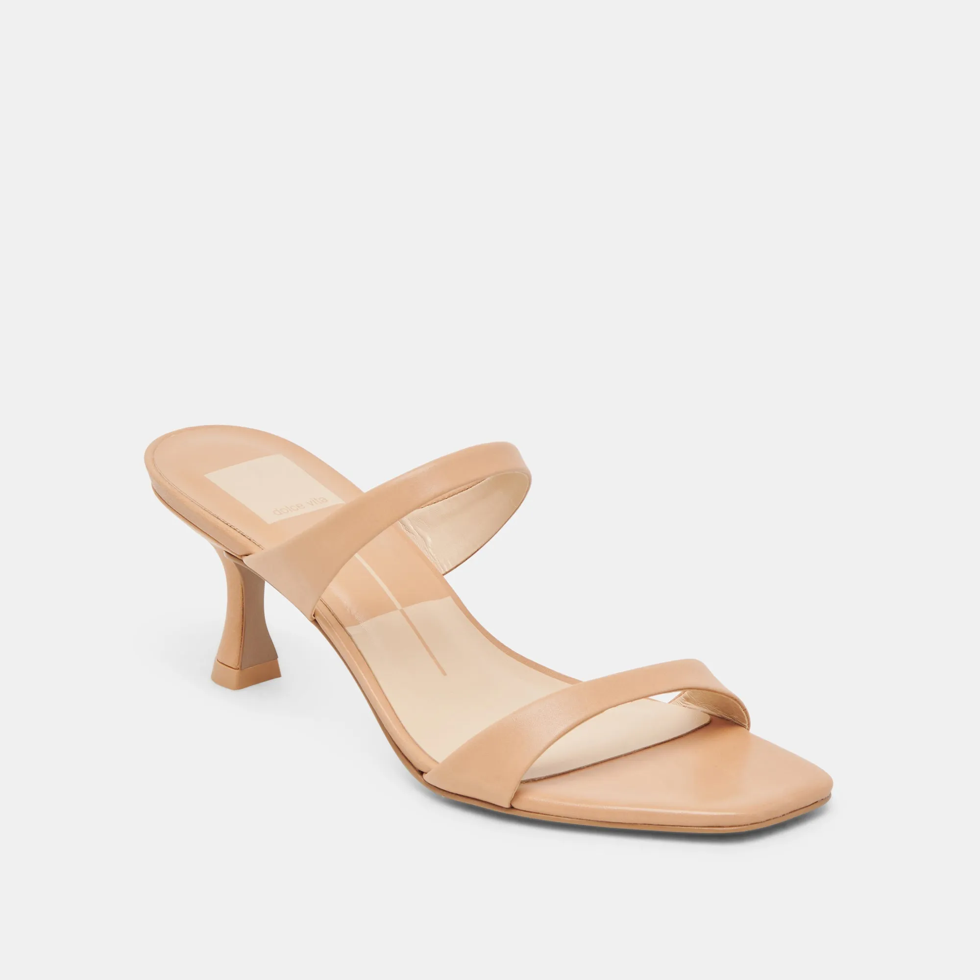 GENORA HEELS CAFE LEATHER Travel Heels Soft Cushioning