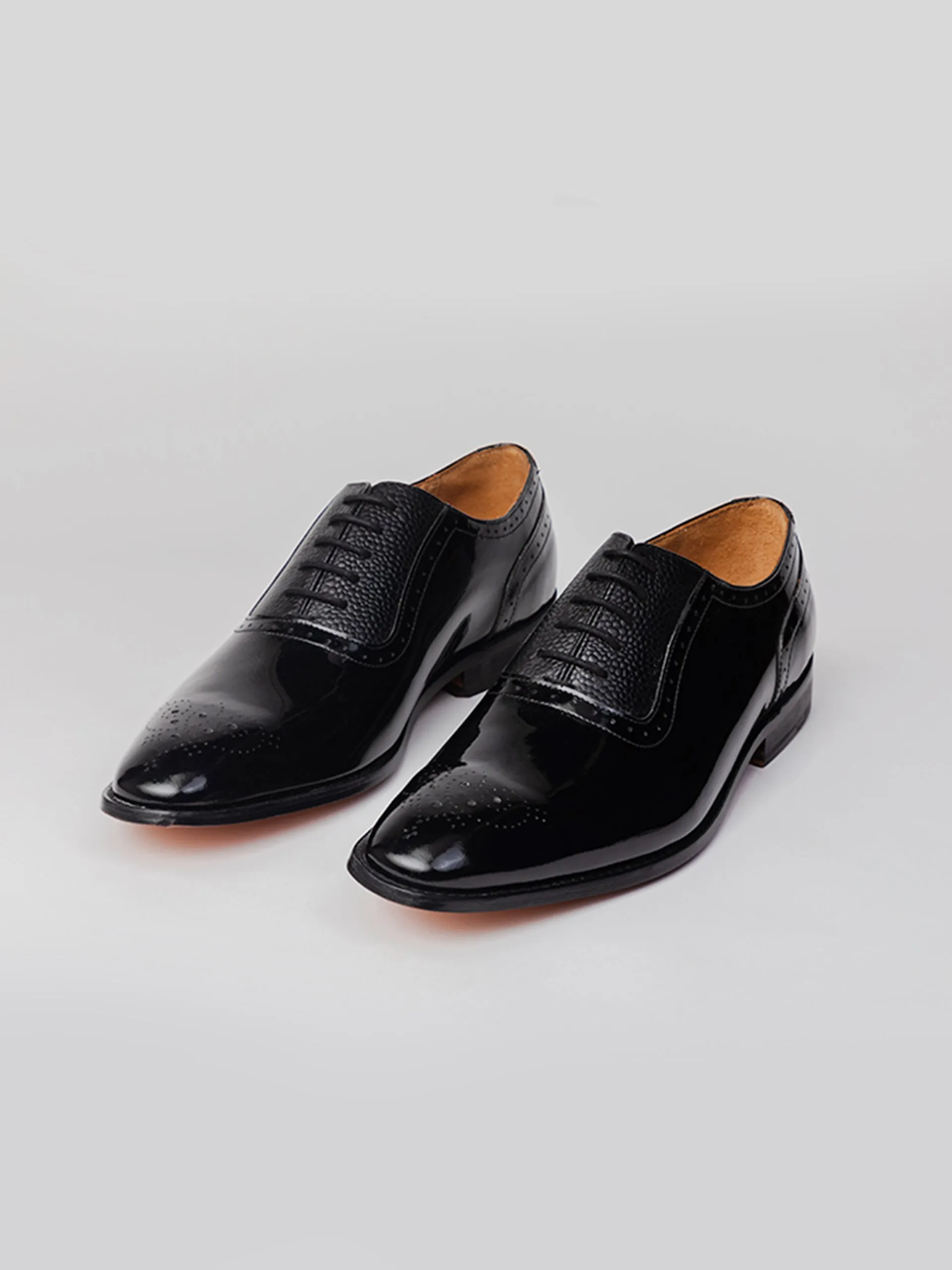 Groom Wedding Oxfords Luxury Comfort Suave Oxford -Patent Black