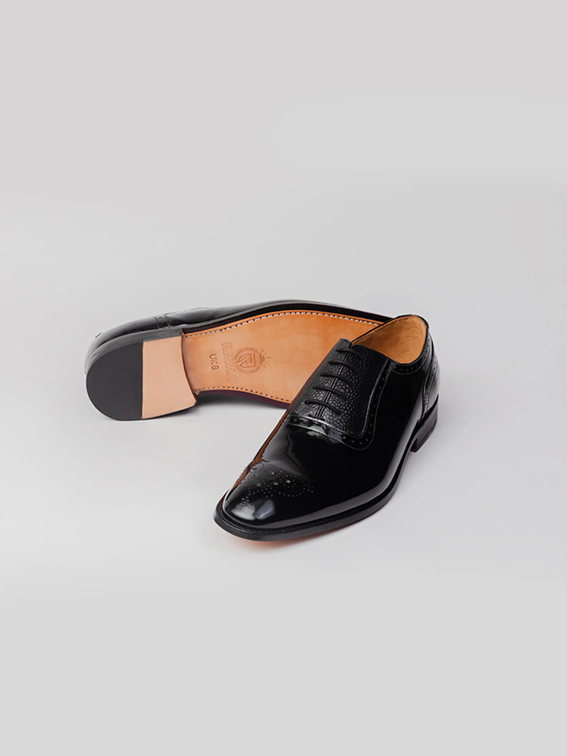 Suave Oxford -Patent Black Work Ready Shoes