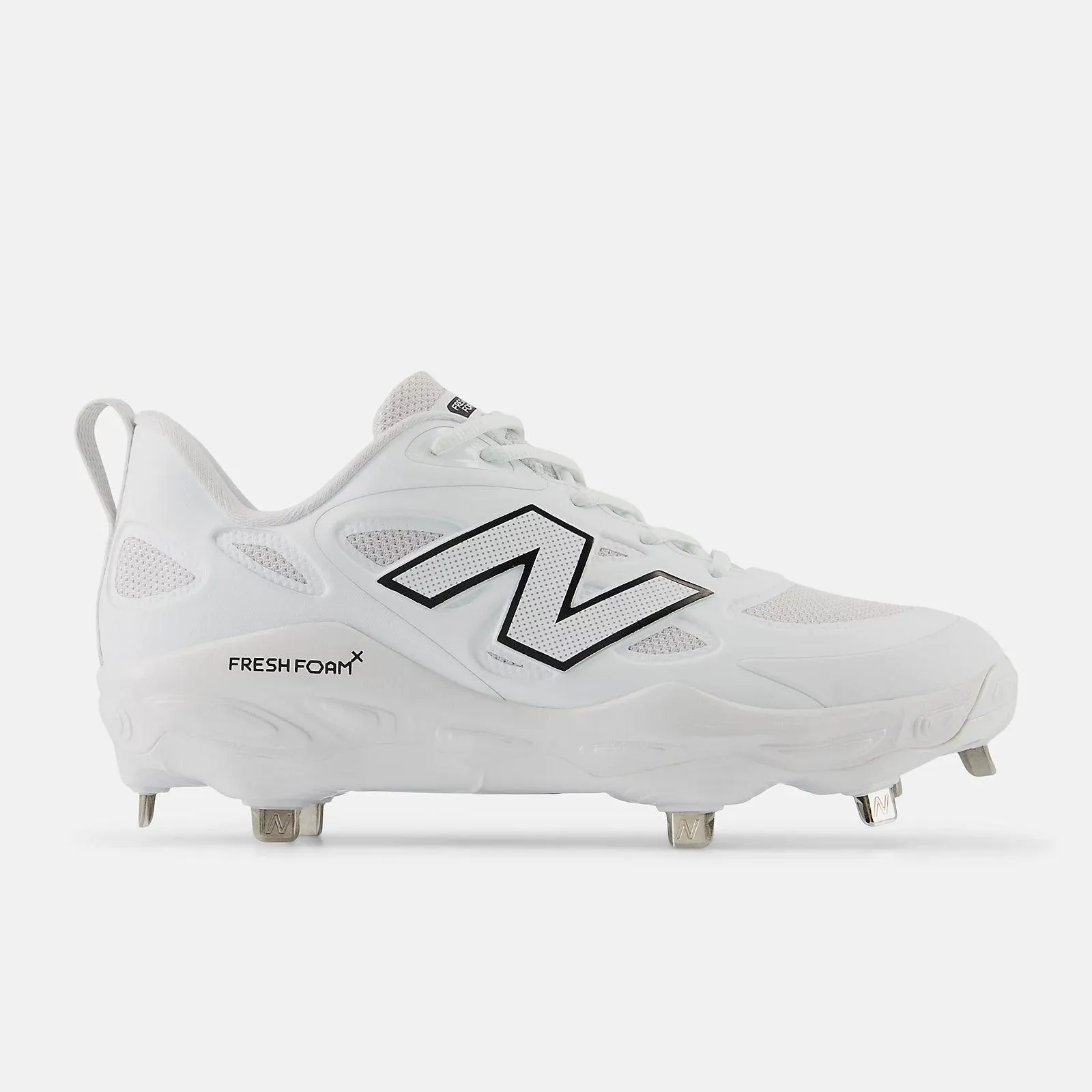Elastic Collar Winter Comfort New Balance Women's Fresh Foam X Velo v4 Metal Fastpitch Softball Cleats - White SMVELOW4