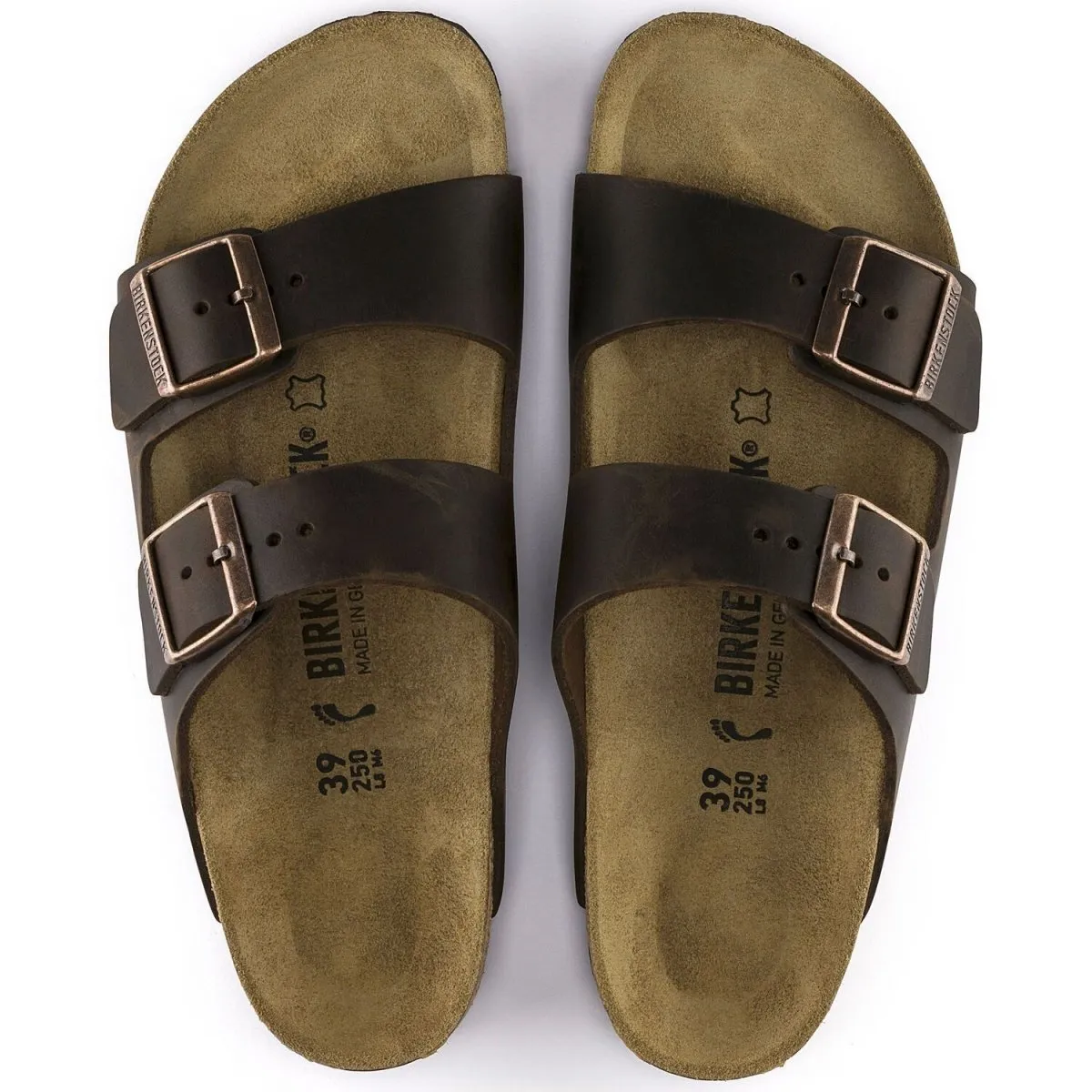 Birkenstock Men's Arizona Habana Oiled Leather (Oversizes Available) Slide Fit