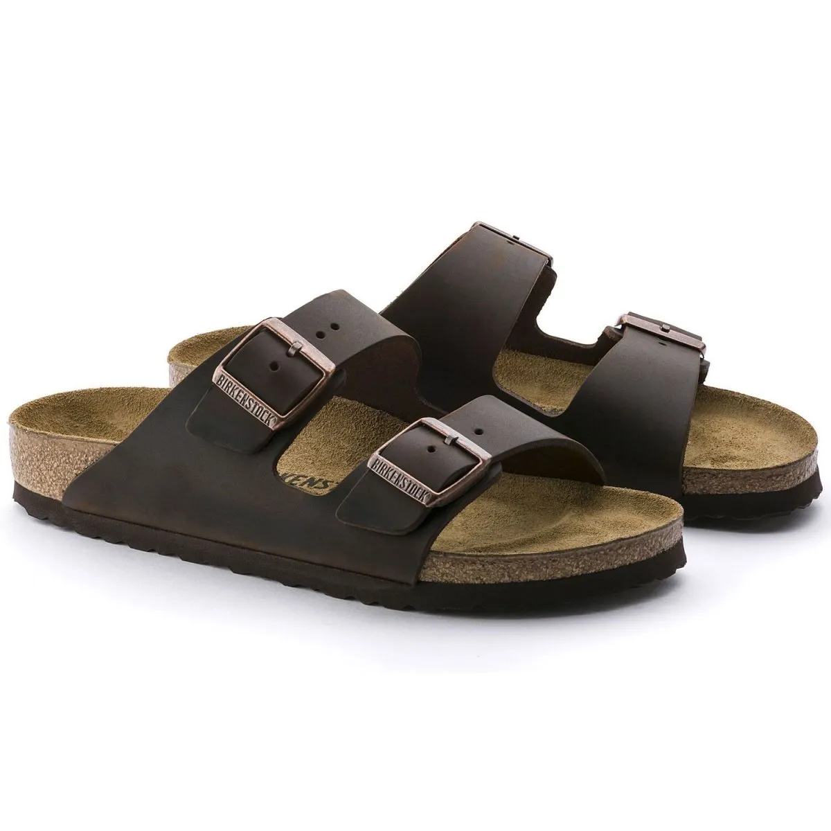 Open Sides Birkenstock Men's Arizona Habana Oiled Leather (Oversizes Available)