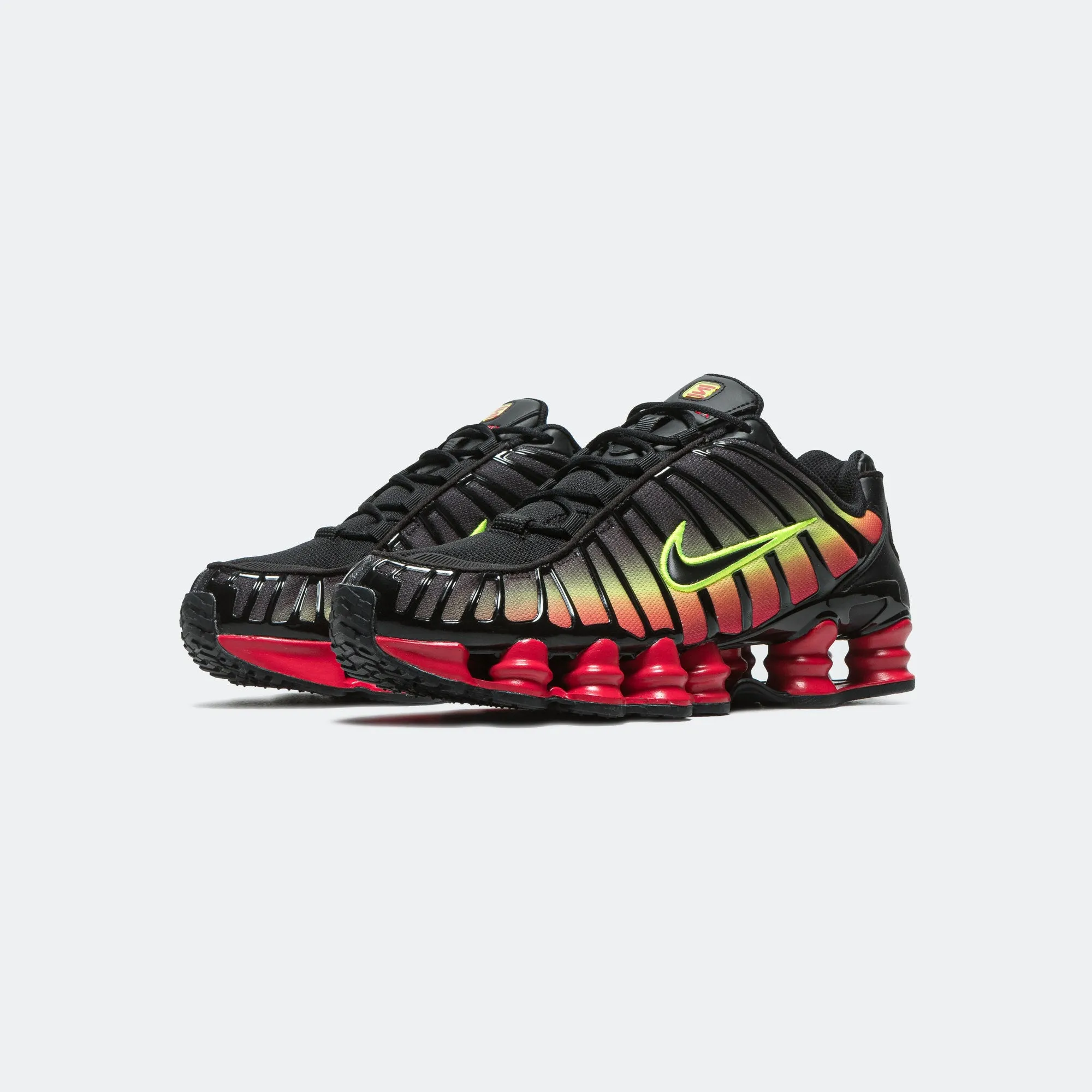Heel Balance Compression Molded Midsoles Womens Shox TL - Black/Volt-Fire Red