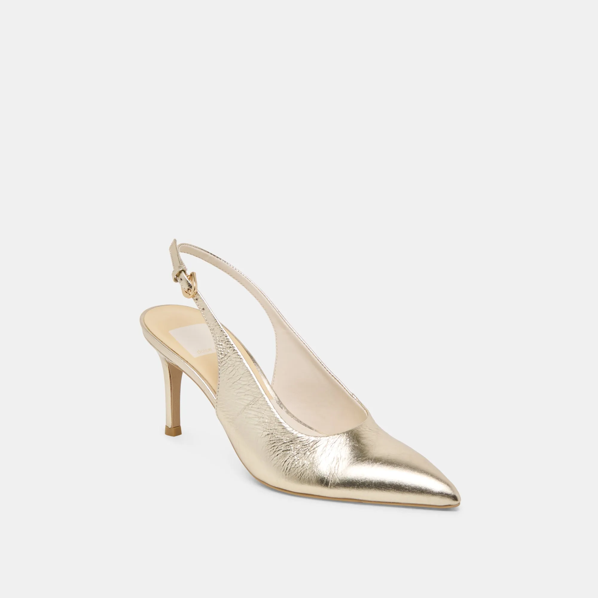 ELASI HEELS LIGHT GOLD CRINKLE PATENT High Quality