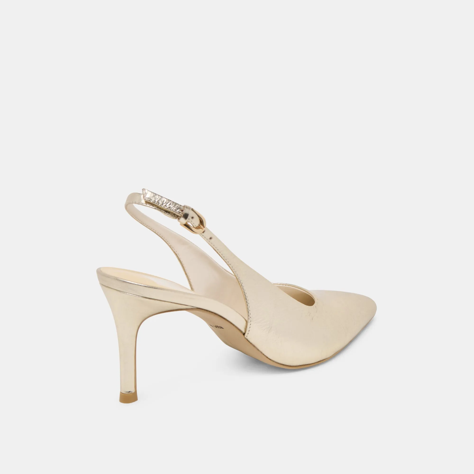 ELASI HEELS LIGHT GOLD CRINKLE PATENT Luxe Footwear Dress Footwear