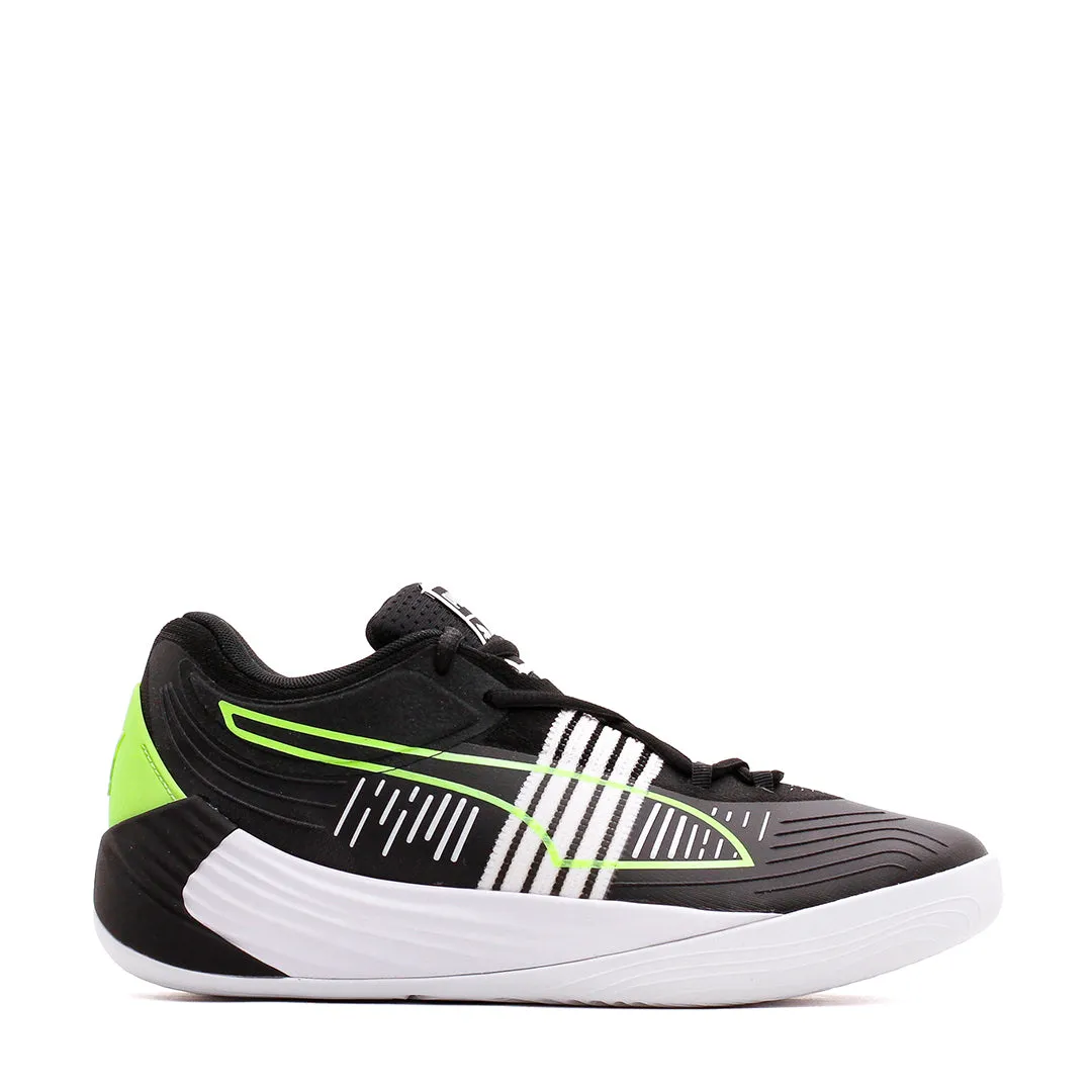 Tensile Weave Comfortable Heel Counter Puma Basketball Men Fusion Nitro Black Green Glare 195587-01
