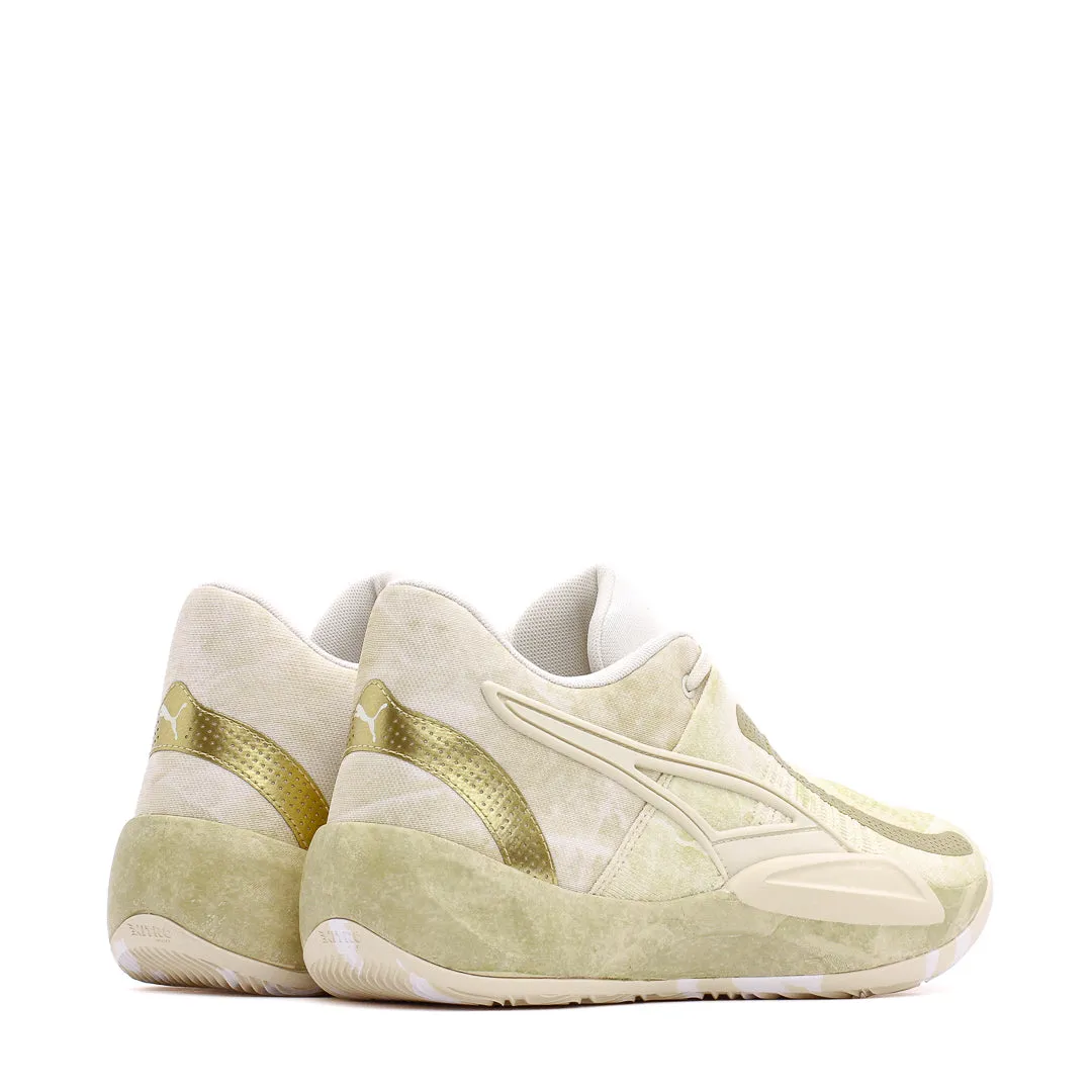 Puma Basketball Men Rise Nitro Nephrite Frosted Ivory Metallic Gold 378279-01 Canvas Fabric