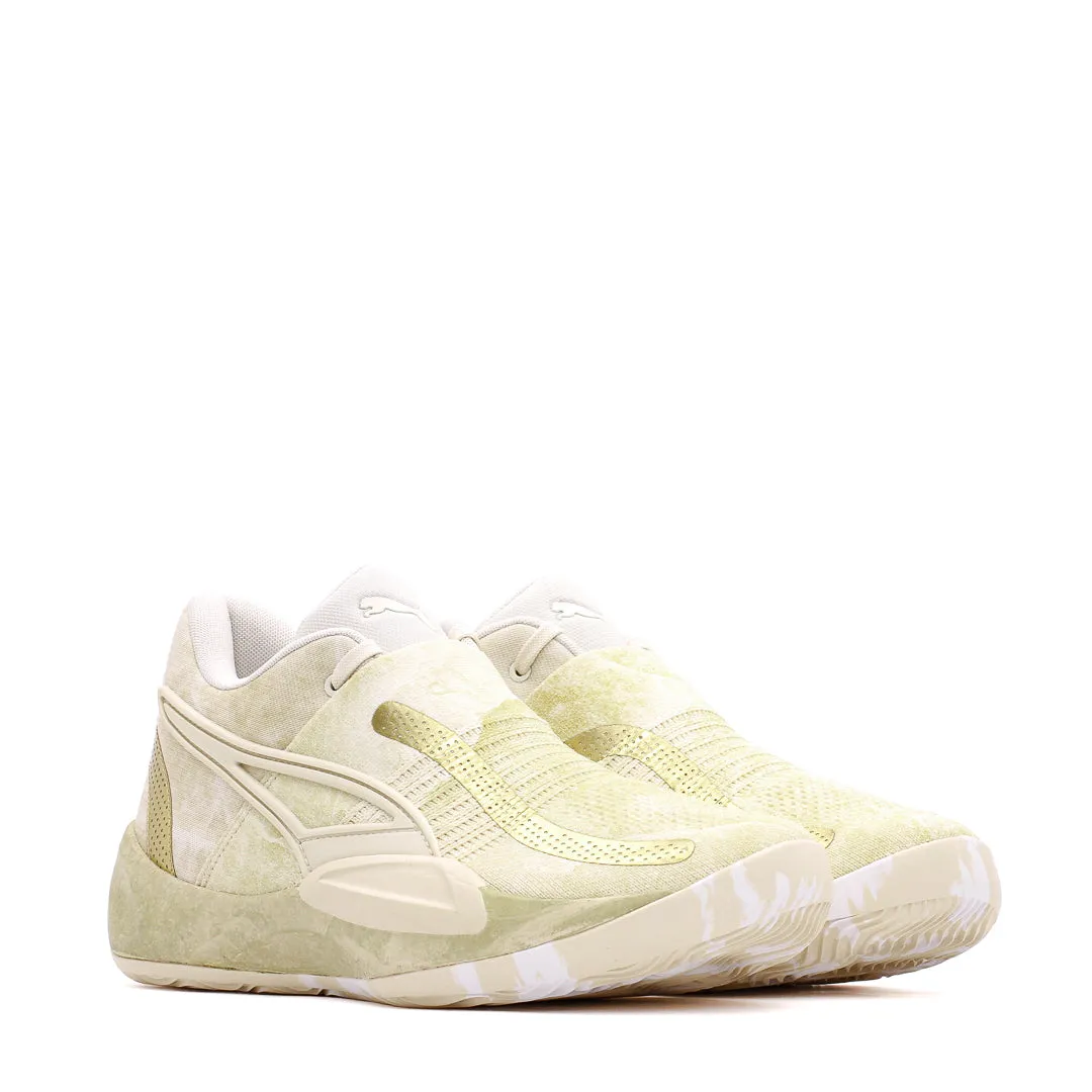 Puma Basketball Men Rise Nitro Nephrite Frosted Ivory Metallic Gold 378279-01 Non Slip Tread