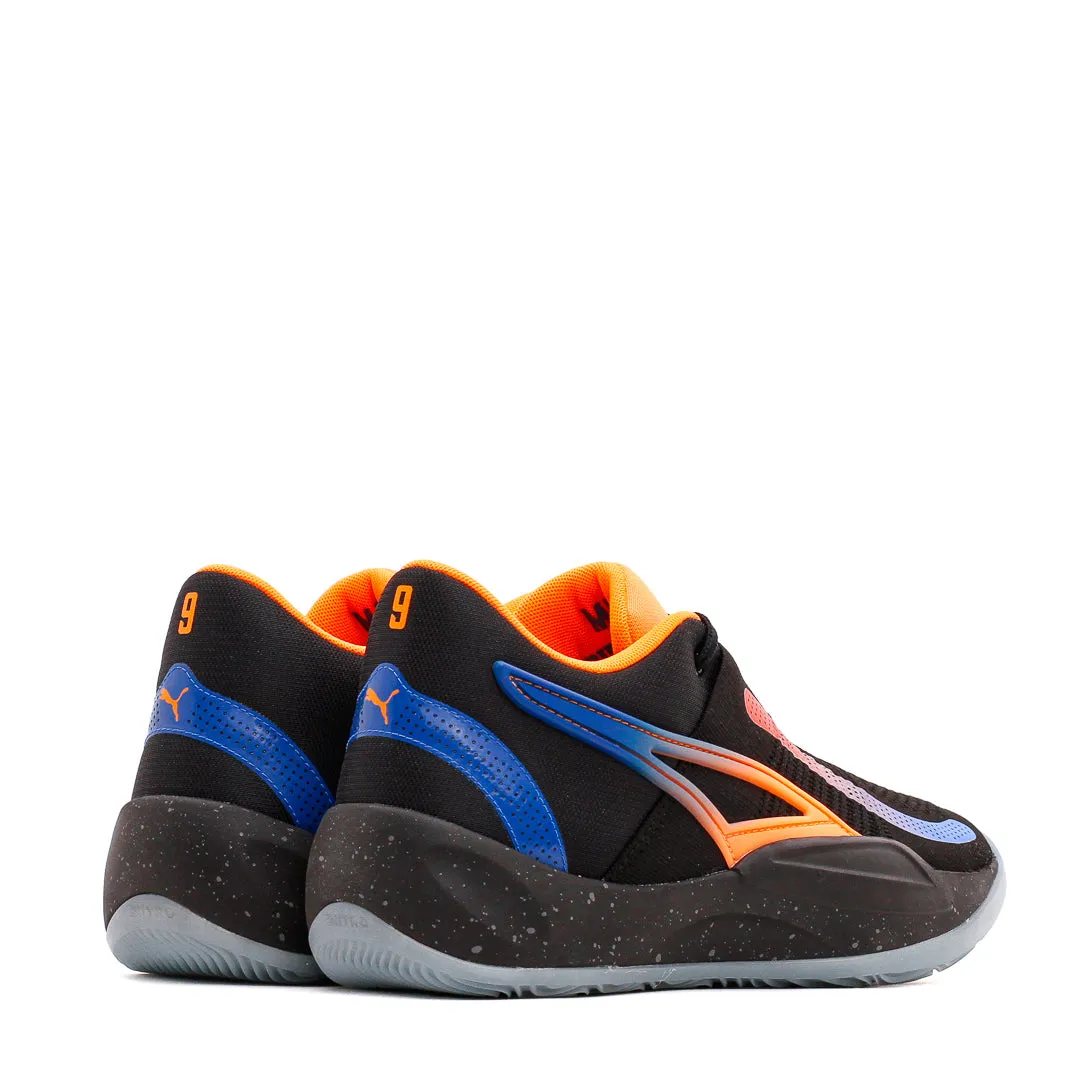 Puma Basketball Men Rise Nitro RJ Barrett Black Orange Blue 377388-02 Stabilizing Sidewalls