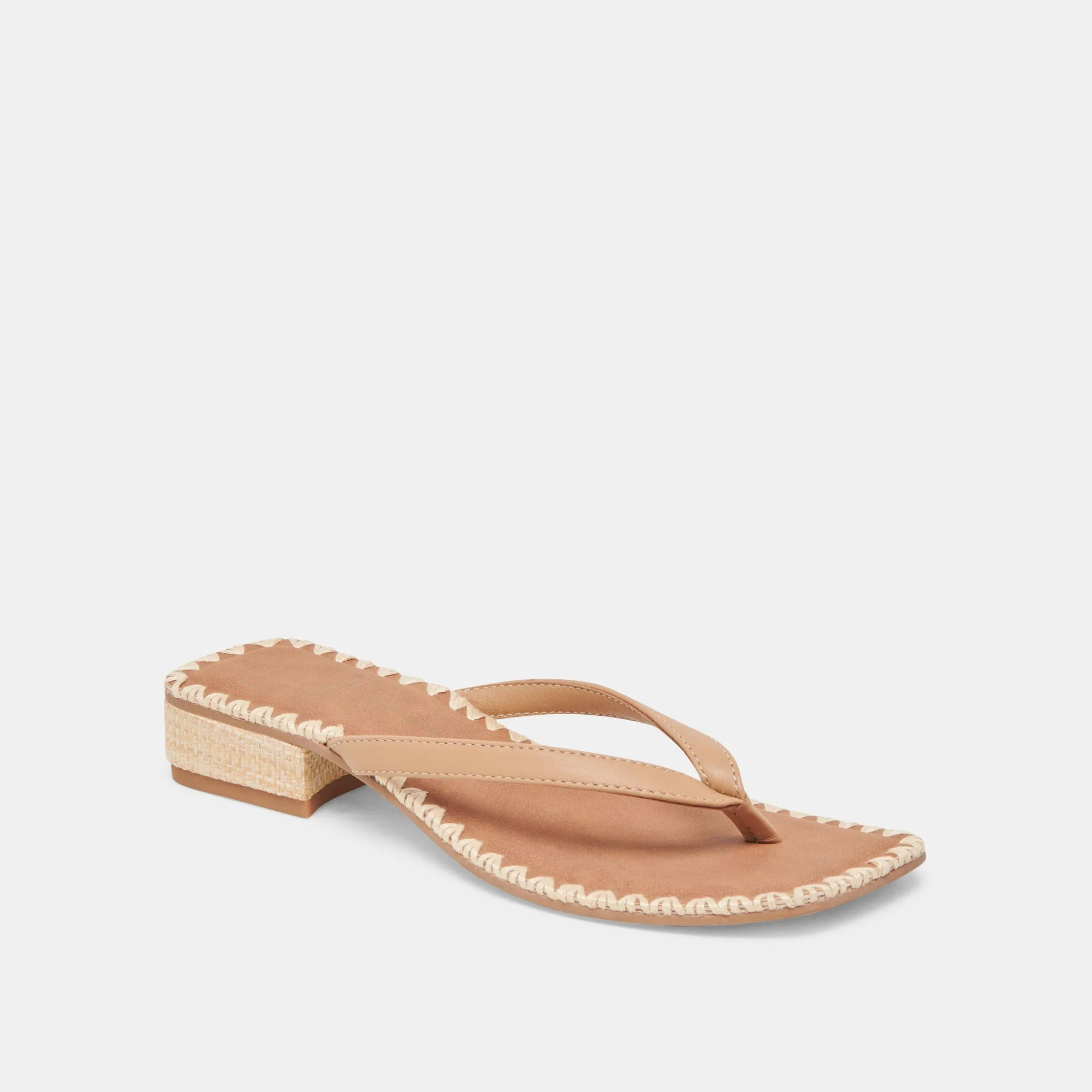 BARTY SANDALS LIGHT TAN LEATHER High Density Work Heels