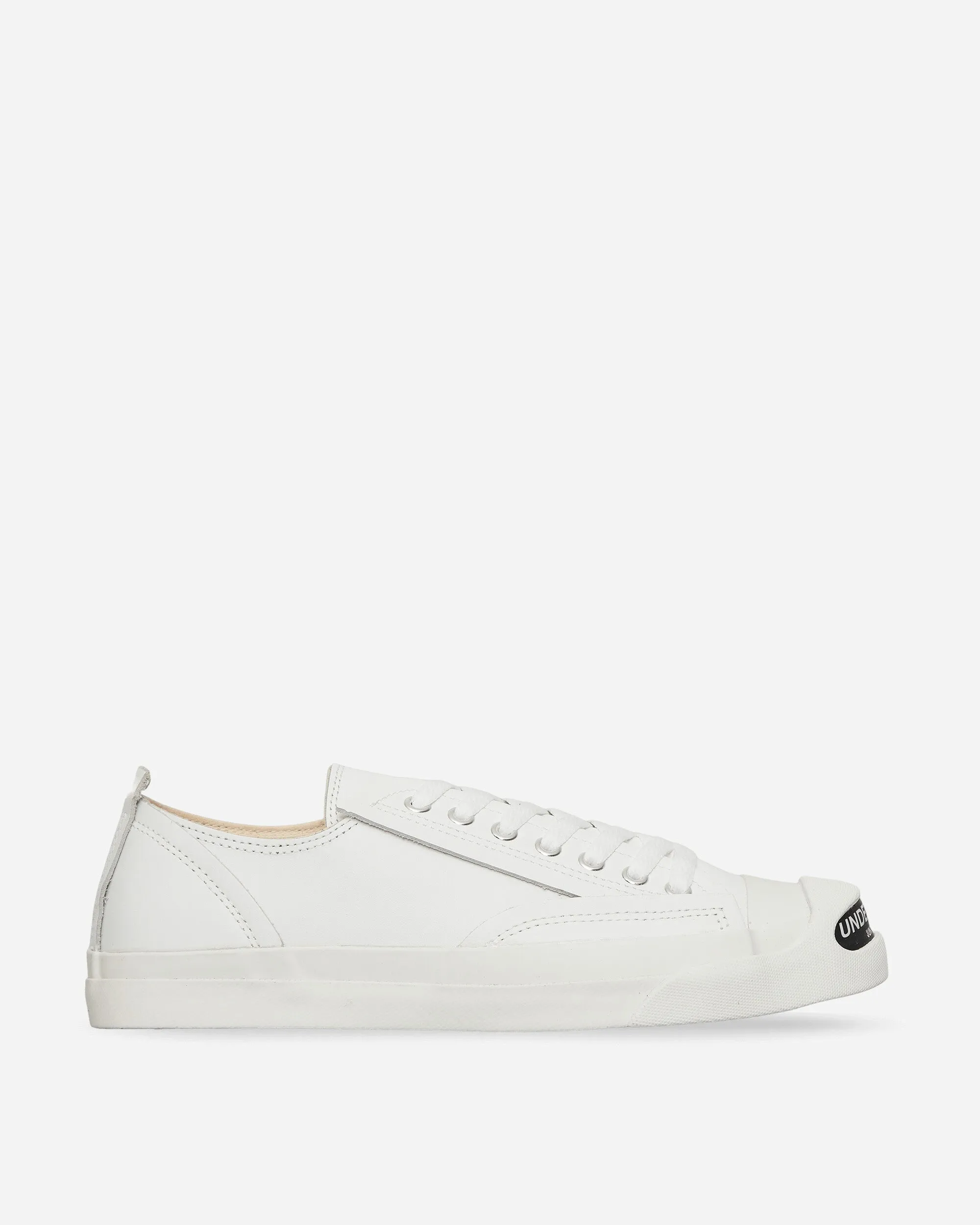 Dinner Step Support Zone Men's Toe Logo Leather Sneakers White